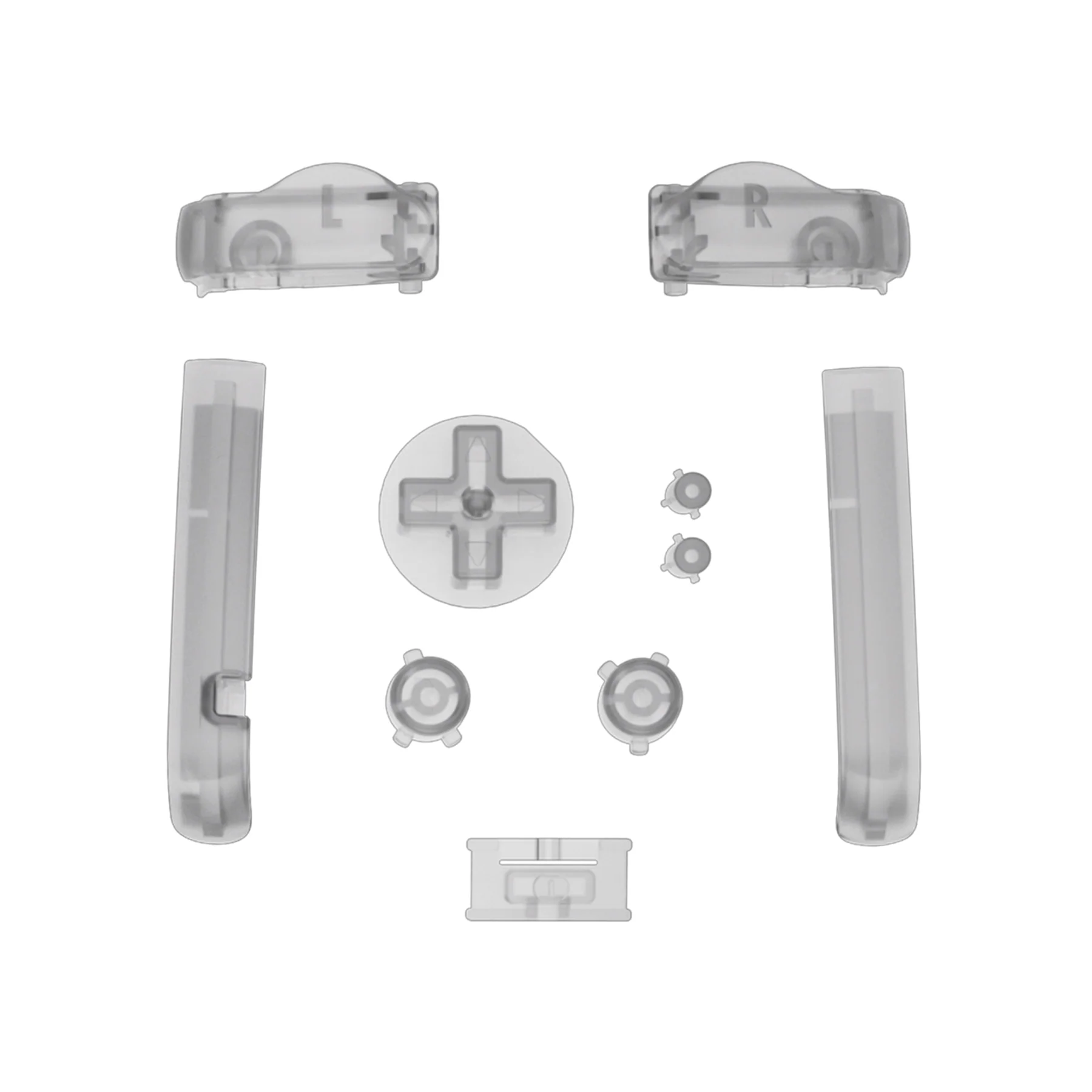 eXtremeRate GBA Replacement Full Set Buttons for Gameboy Advance - Transparent Clear Black - Image 7