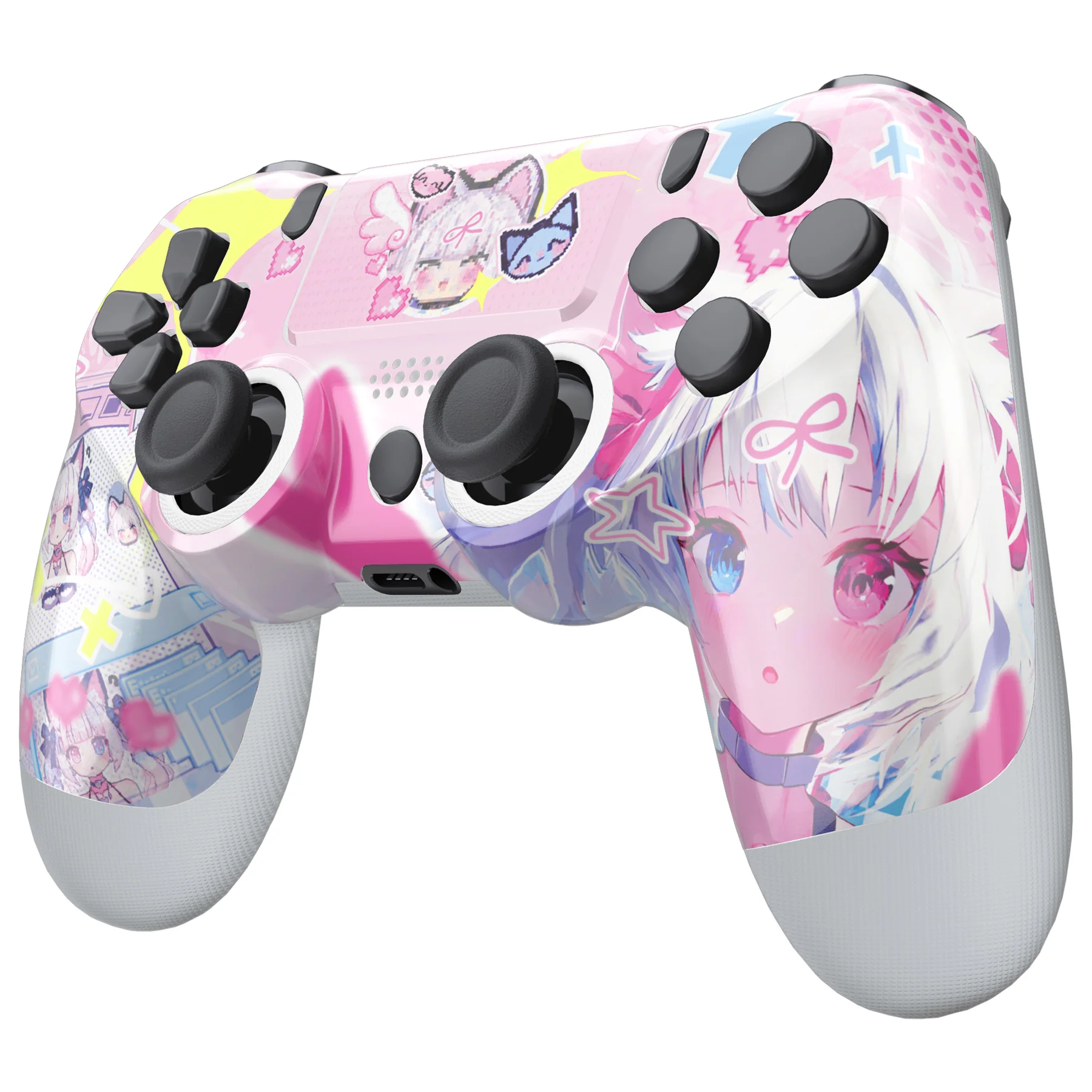 eXtremeRate Ghost Redesigned Front Housing Shell with Touch Pad Compatible with PS4 Slim Pro Controller JDM-040/050/055 - MeWoow - Image 4