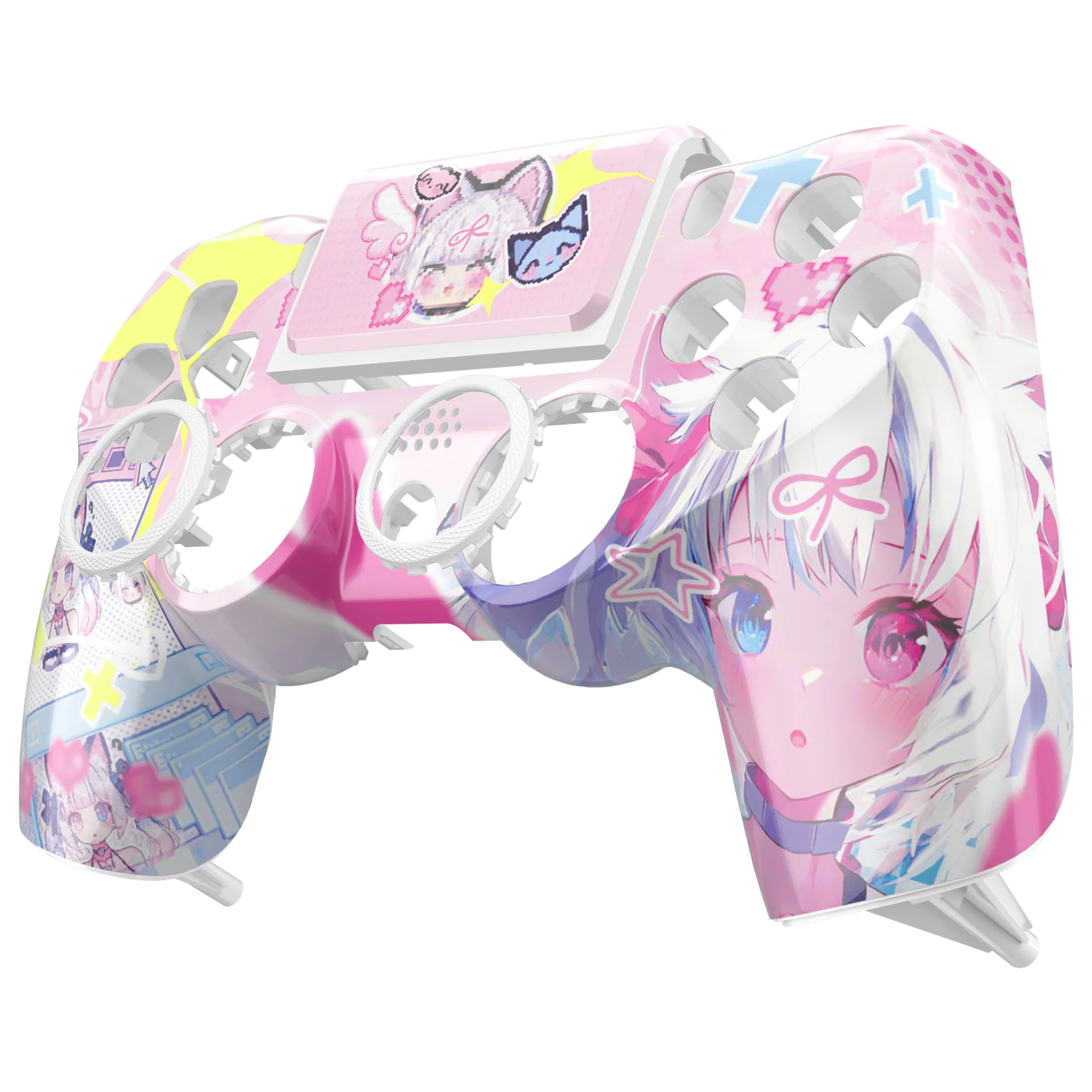 eXtremeRate Ghost Redesigned Front Housing Shell with Touch Pad Compatible with PS4 Slim Pro Controller JDM-040/050/055 - MeWoow - Image 8