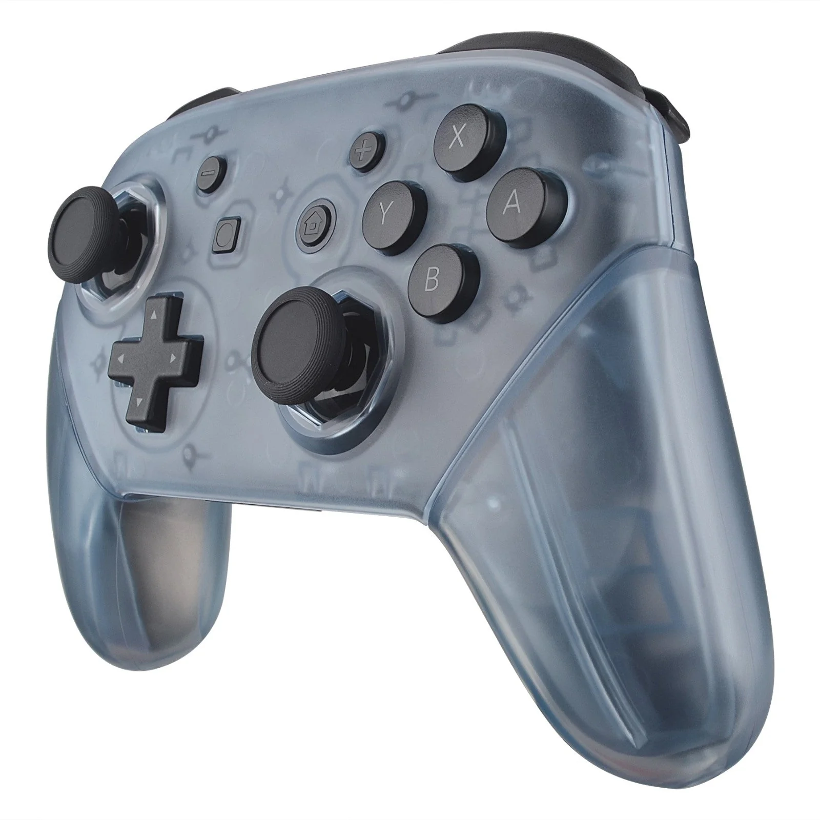 eXtremeRate Octagonal Gated Sticks Design Replacement Full Set Shell Faceplate Backplate Handles for Nintendo Switch Pro - Clear Glacier Blue - Image 4