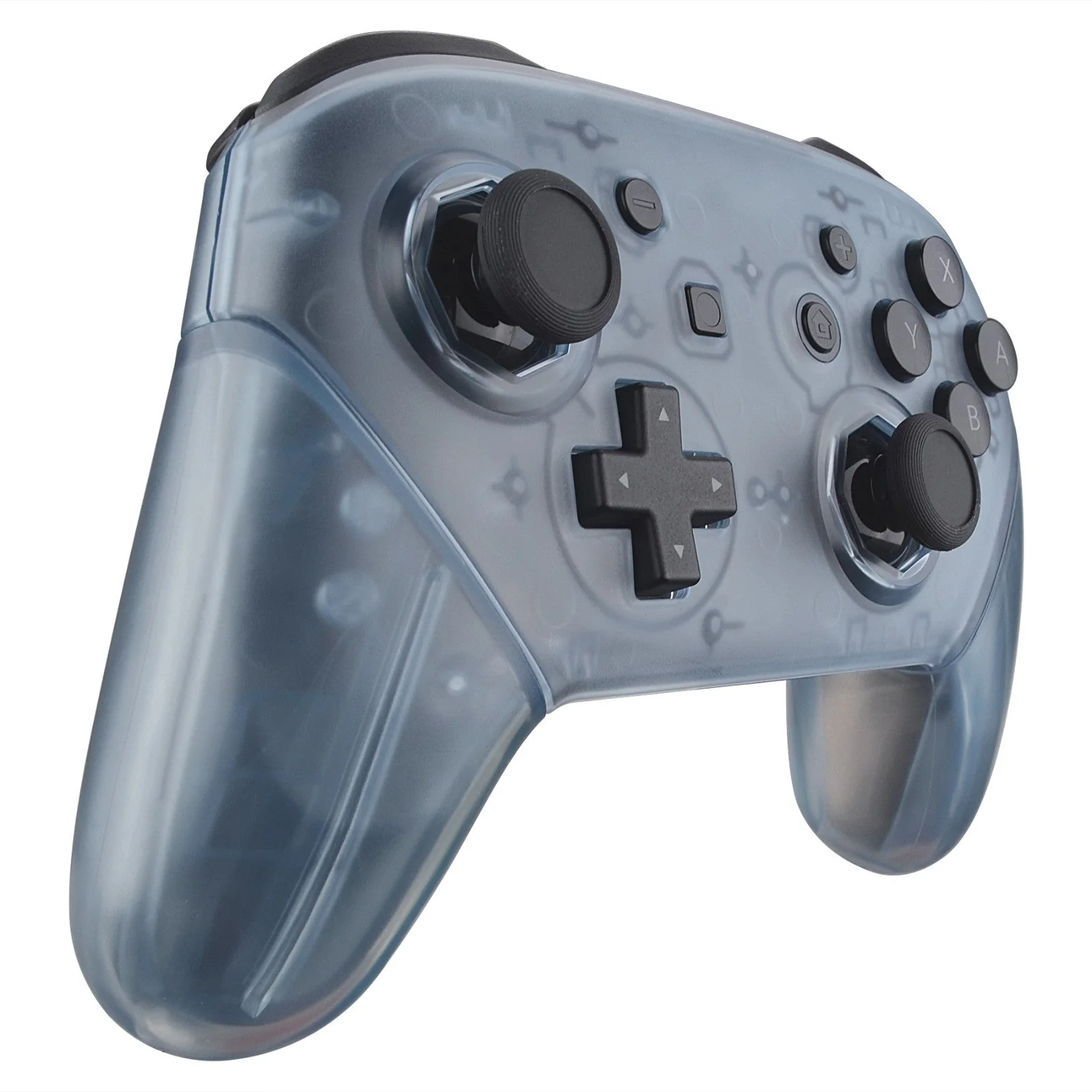 eXtremeRate Octagonal Gated Sticks Design Replacement Full Set Shell Faceplate Backplate Handles for Nintendo Switch Pro - Clear Glacier Blue - Image 5