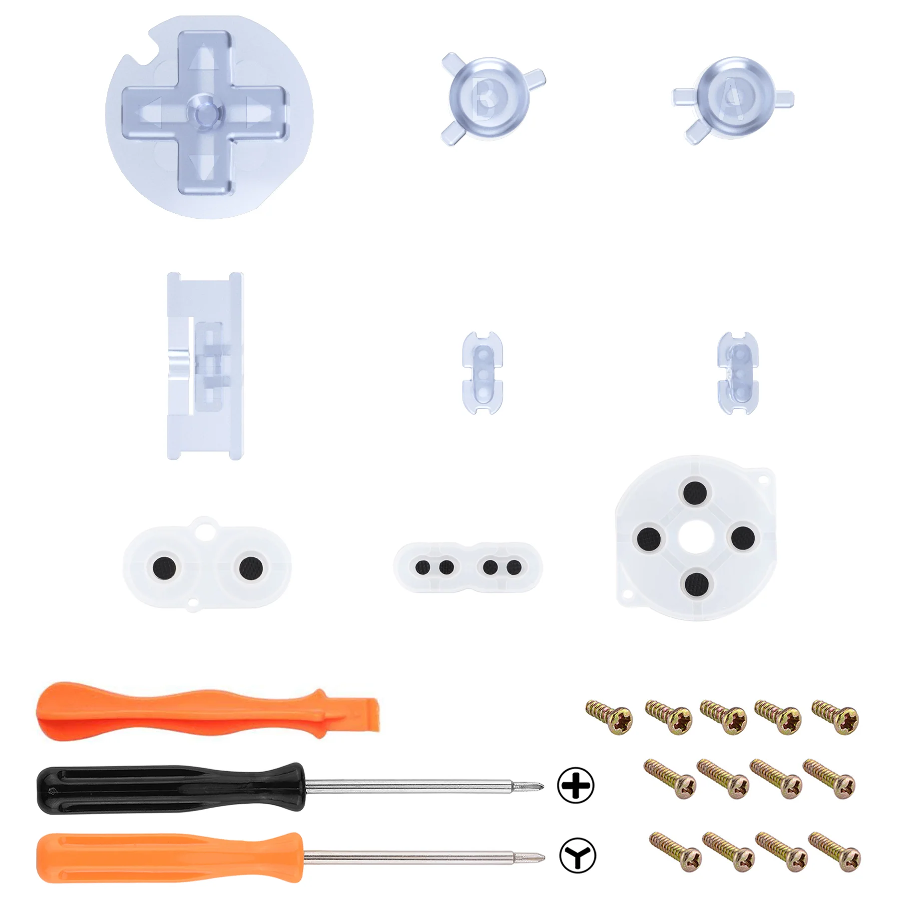 eXtremeRate Replacement Full Set Buttons for Gameboy Color GBC - Clear Glacier Blue - Image 3