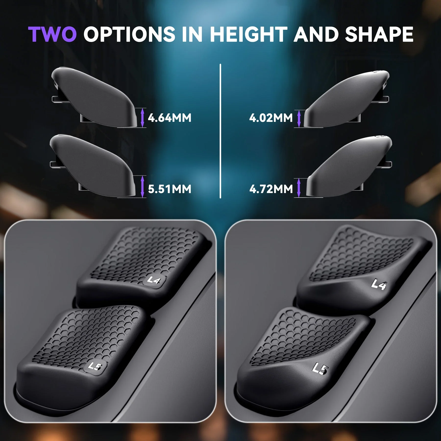 eXtremeRate Interchangeable Back Buttons Bottom Shell for Steam Deck LCD & OLED - with 2 Height Adjustable Buttons - Black - Image 6