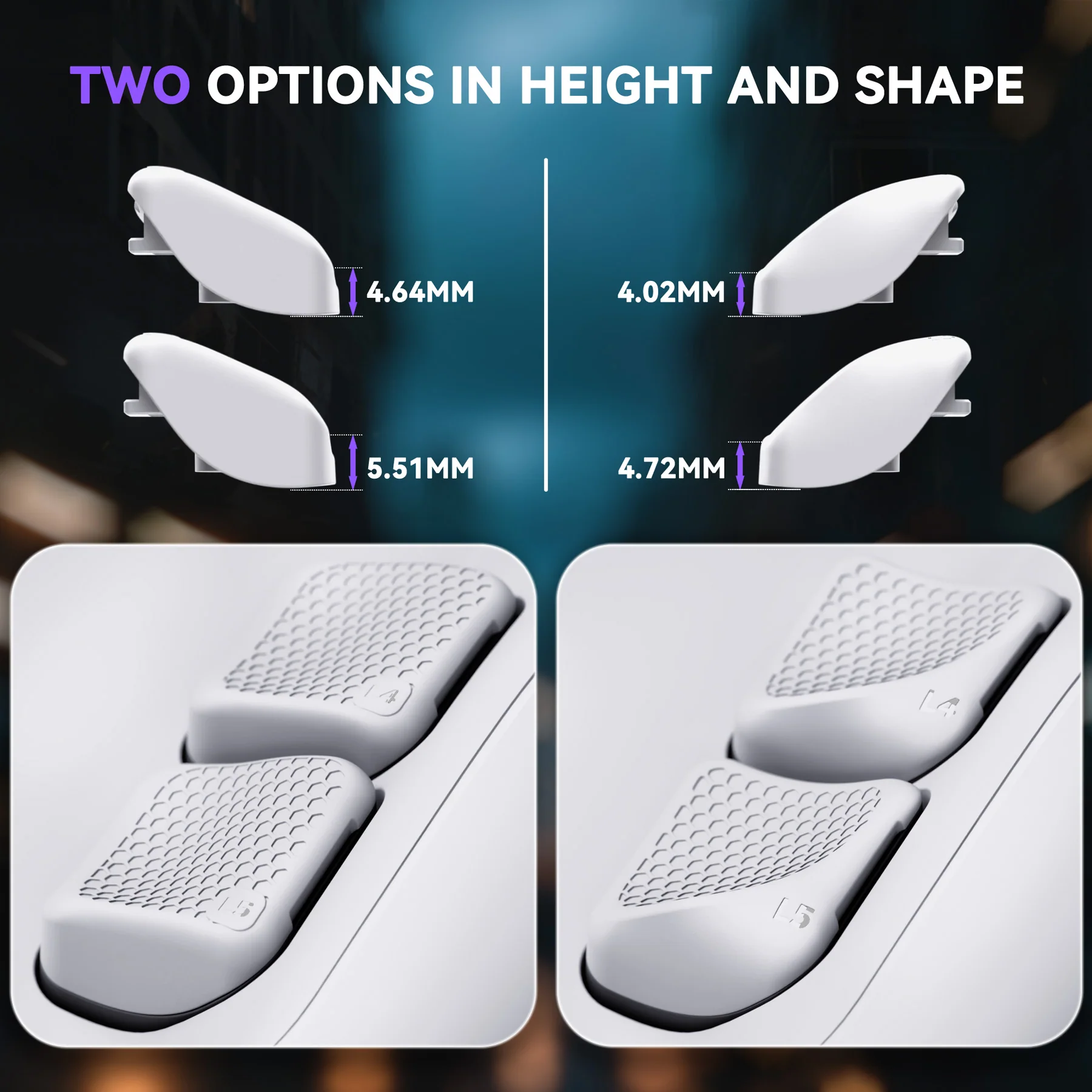 eXtremeRate Interchangeable Back Buttons Bottom Shell for Steam Deck LCD & OLED - with 2 Height Adjustable Buttons - Frosted White - Image 6