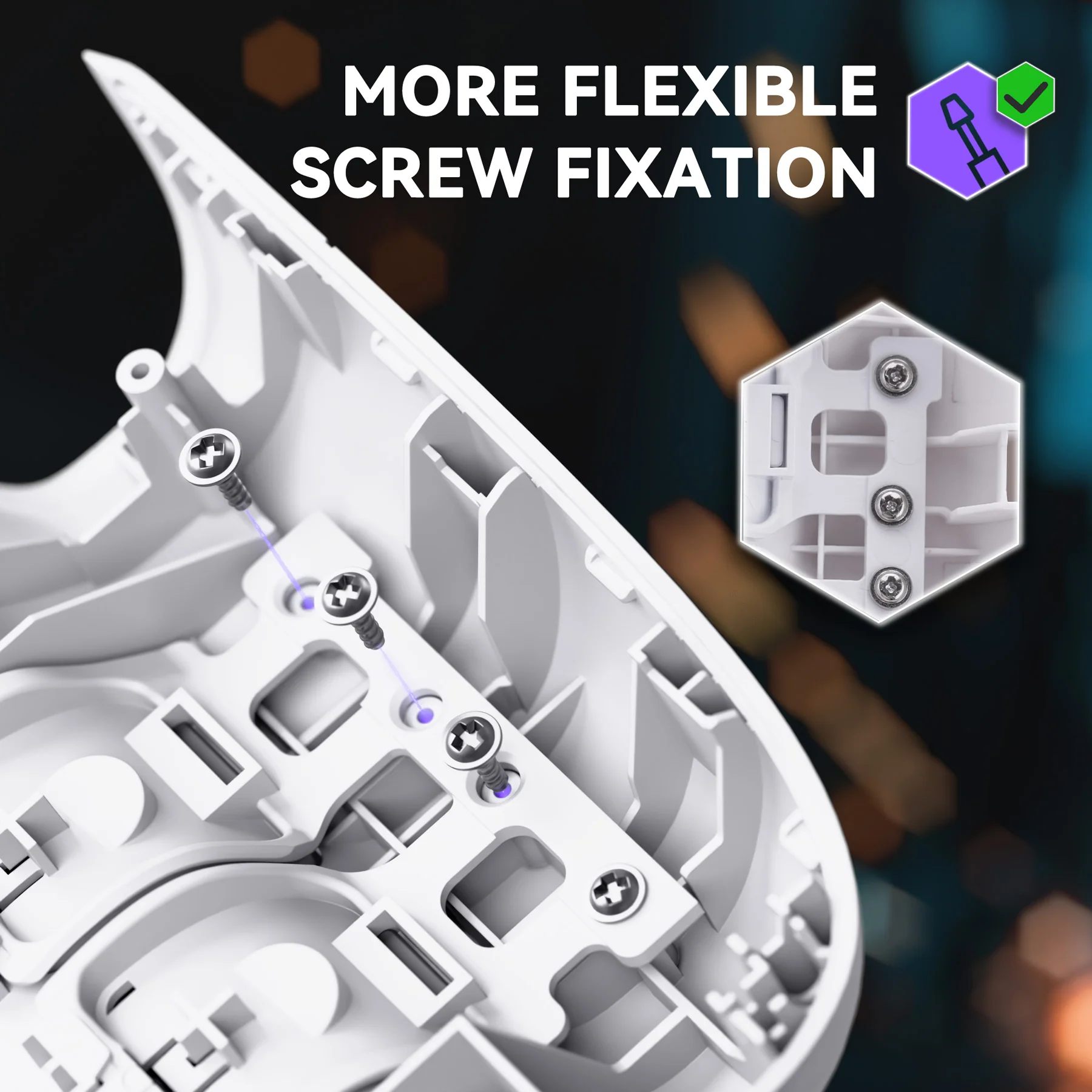 eXtremeRate Interchangeable Back Buttons Bottom Shell for Steam Deck LCD & OLED - with 2 Height Adjustable Buttons - Frosted White - Image 8