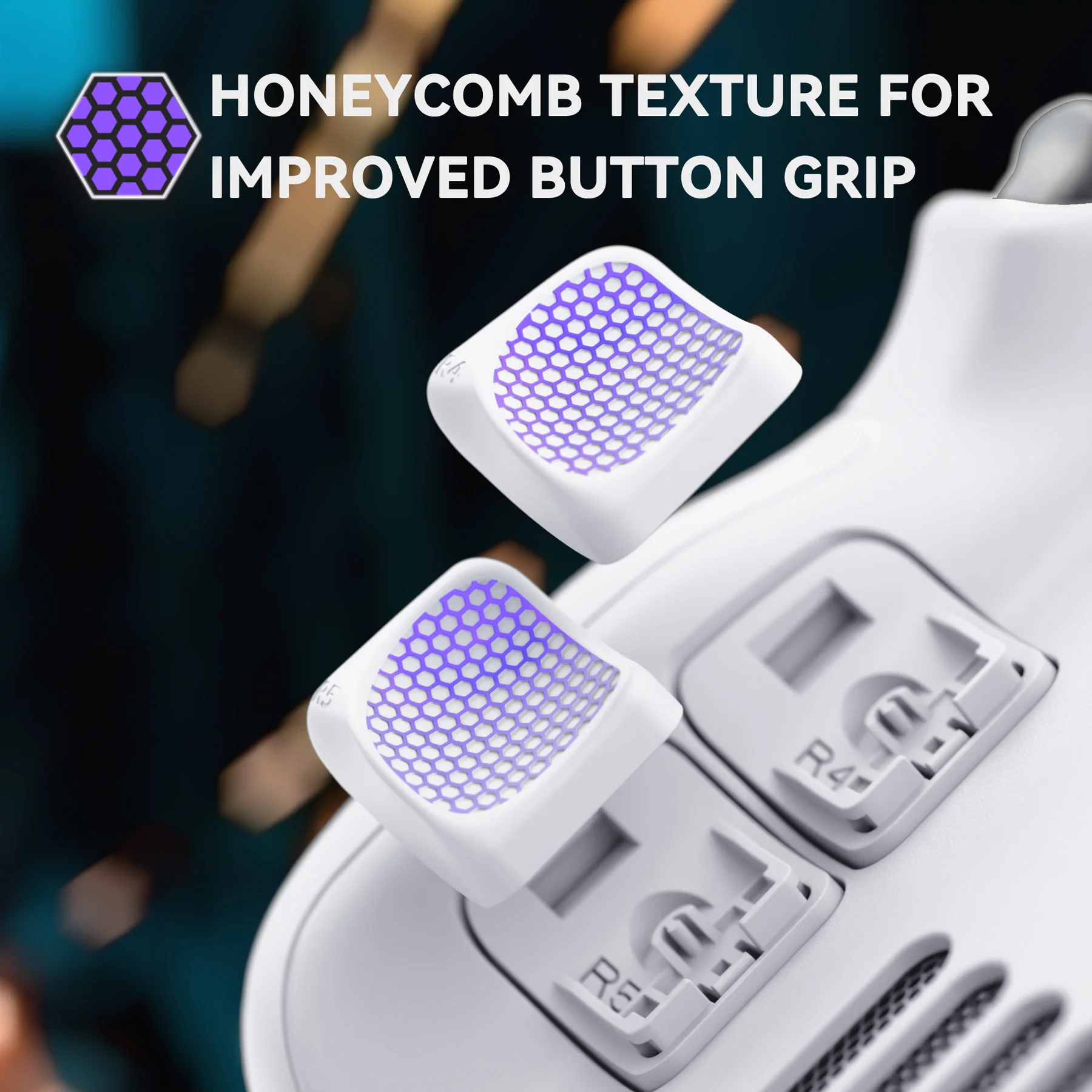 eXtremeRate Interchangeable Back Buttons Bottom Shell for Steam Deck LCD & OLED - with 2 Height Adjustable Buttons - Frosted White - Image 9