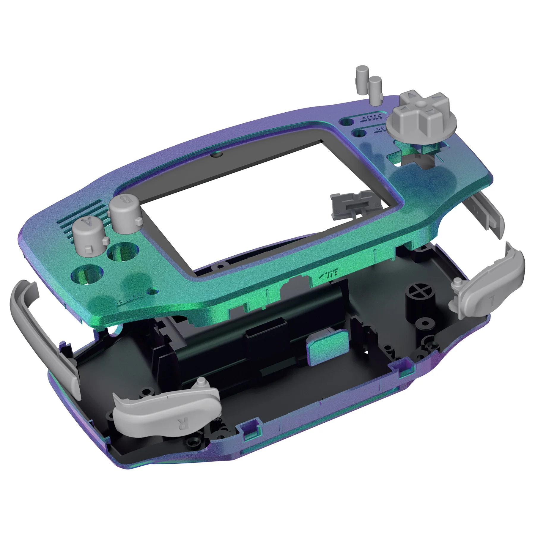 eXtremeRate IPS Ready Upgraded GBA Replacement Full Set Shells with Buttons for Gameboy Advance, Compatible with Both IPS & Standard LCD - Chameleon Green Purple - Image 10