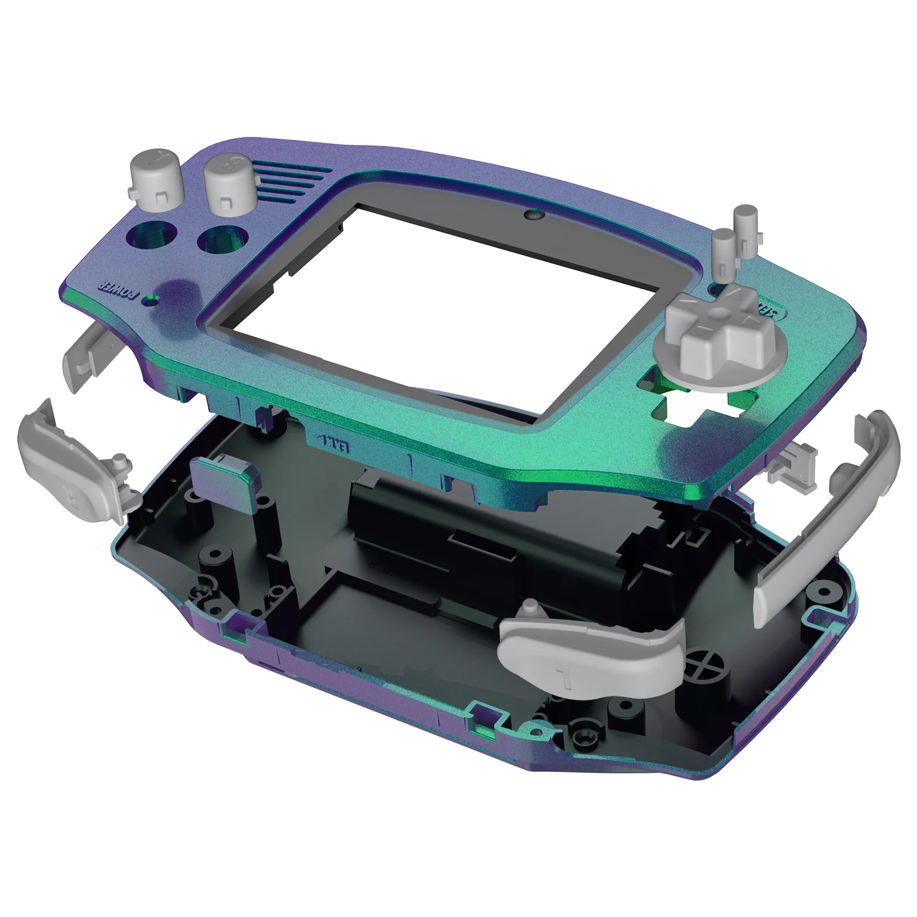 eXtremeRate IPS Ready Upgraded GBA Replacement Full Set Shells with Buttons for Gameboy Advance, Compatible with Both IPS & Standard LCD - Chameleon Green Purple - Image 9
