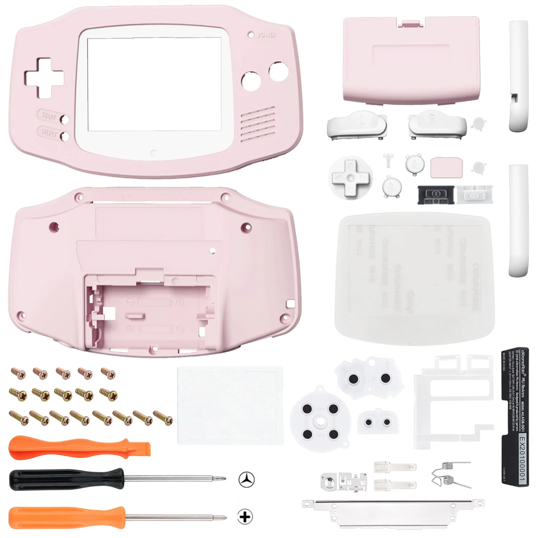 eXtremeRate IPS Ready Upgraded GBA Replacement Full Set Shells with Buttons for Gameboy Advance, Compatible with Both IPS & Standard LCD - Cherry Blossoms Pink - Image 2
