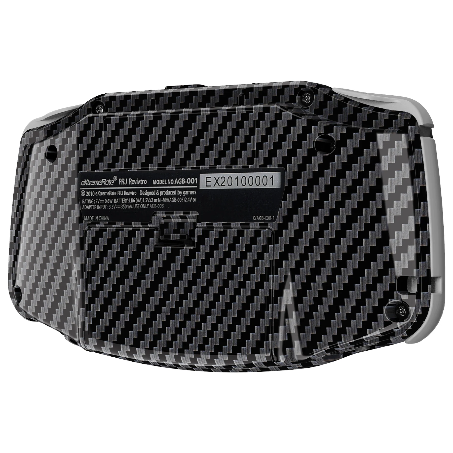 eXtremeRate IPS Ready Upgraded GBA Replacement Full Set Shells with Buttons for Gameboy Advance, Compatible with Both IPS & Standard LCD - Graphite Carbon Fiber - Image 7