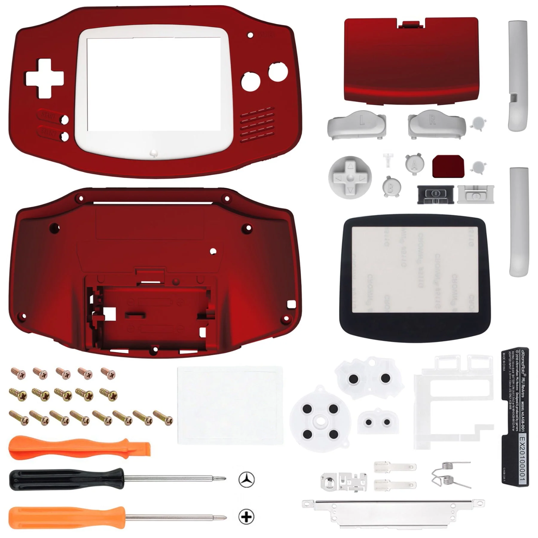 eXtremeRate IPS Ready Upgraded GBA Replacement Full Set Shells with Buttons for Gameboy Advance, Compatible with Both IPS & Standard LCD - Scarlet Red - Image 2