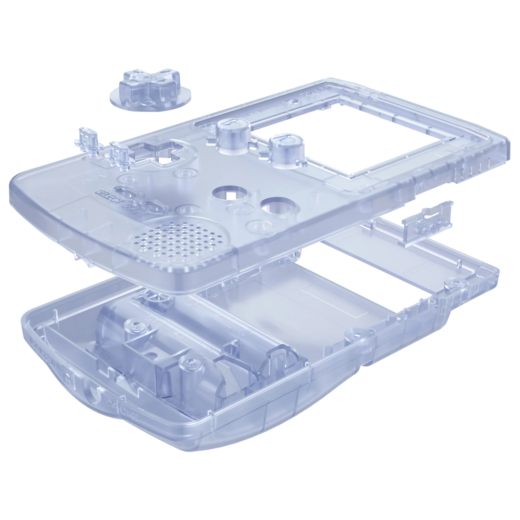 eXtremeRate IPS Ready Upgraded GBC Replacement Full Set Shells with Buttons & Black Screen Lens for Gameboy Color, Compatible with GBC OSD IPS & Regular IPS & Standard LCD - Clear Glacier Blue - Image 7