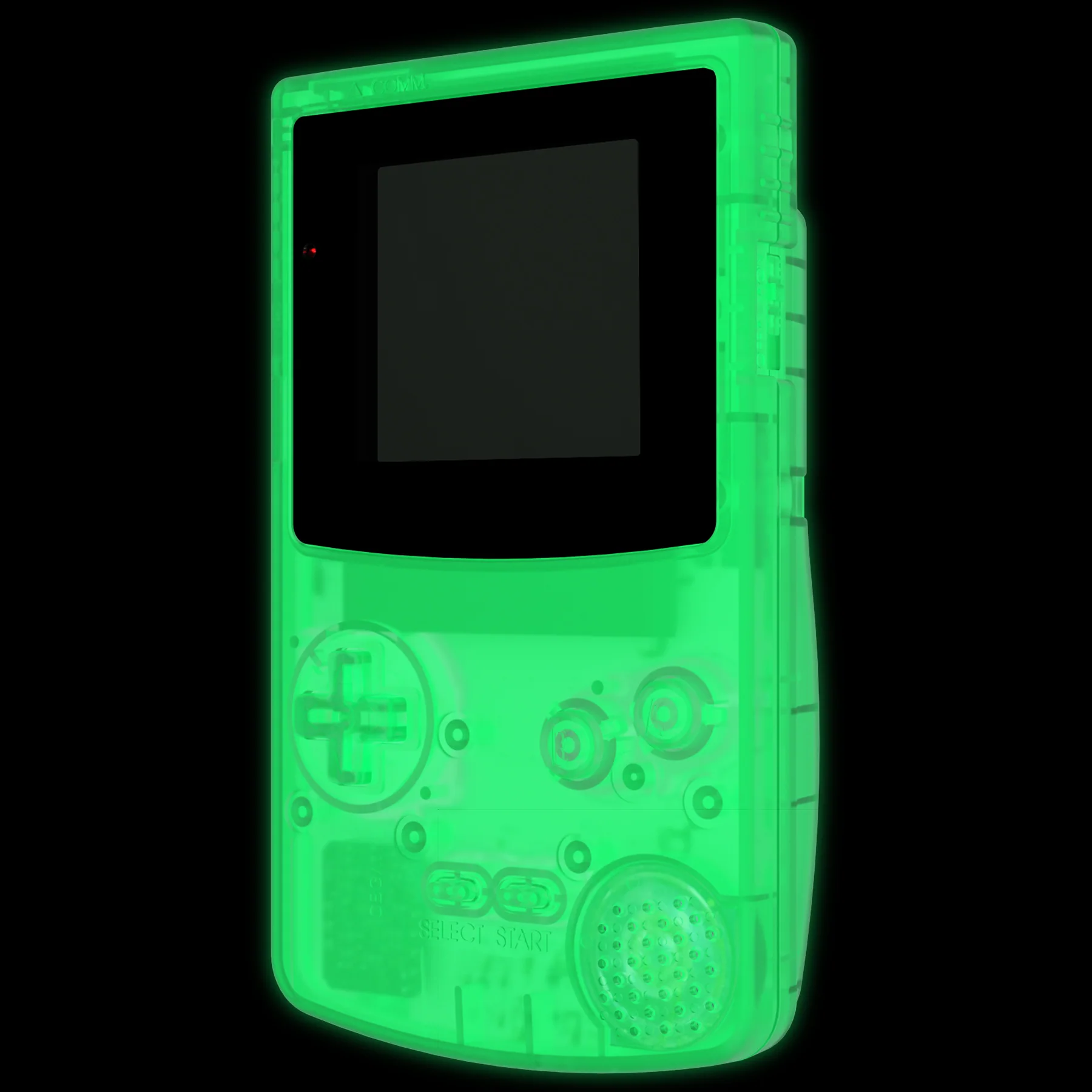 eXtremeRate IPS Ready Upgraded GBC Replacement Full Set Shells with Buttons & Black Screen Lens for Gameboy Color, Compatible with GBC OSD IPS & Regular IPS & Standard LCD - Glow in Dark - Green - Image 6