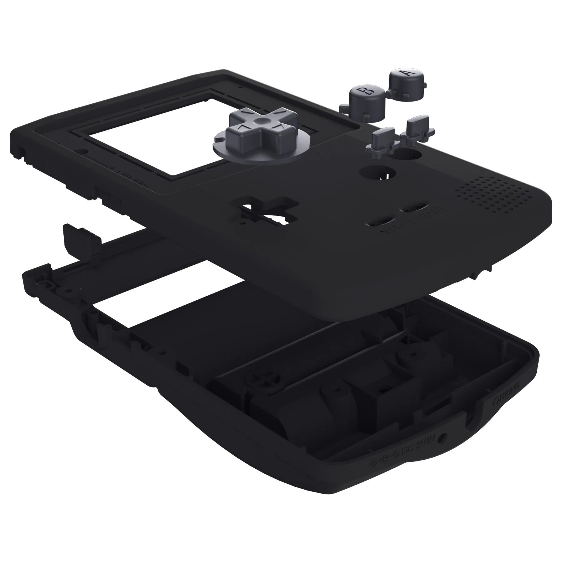 eXtremeRate IPS Ready Upgraded GBC Replacement Full Set Shells with Buttons for Gameboy Color, Compatible with GBC OSD IPS & Regular IPS & Standard LCD - Black - Image 3