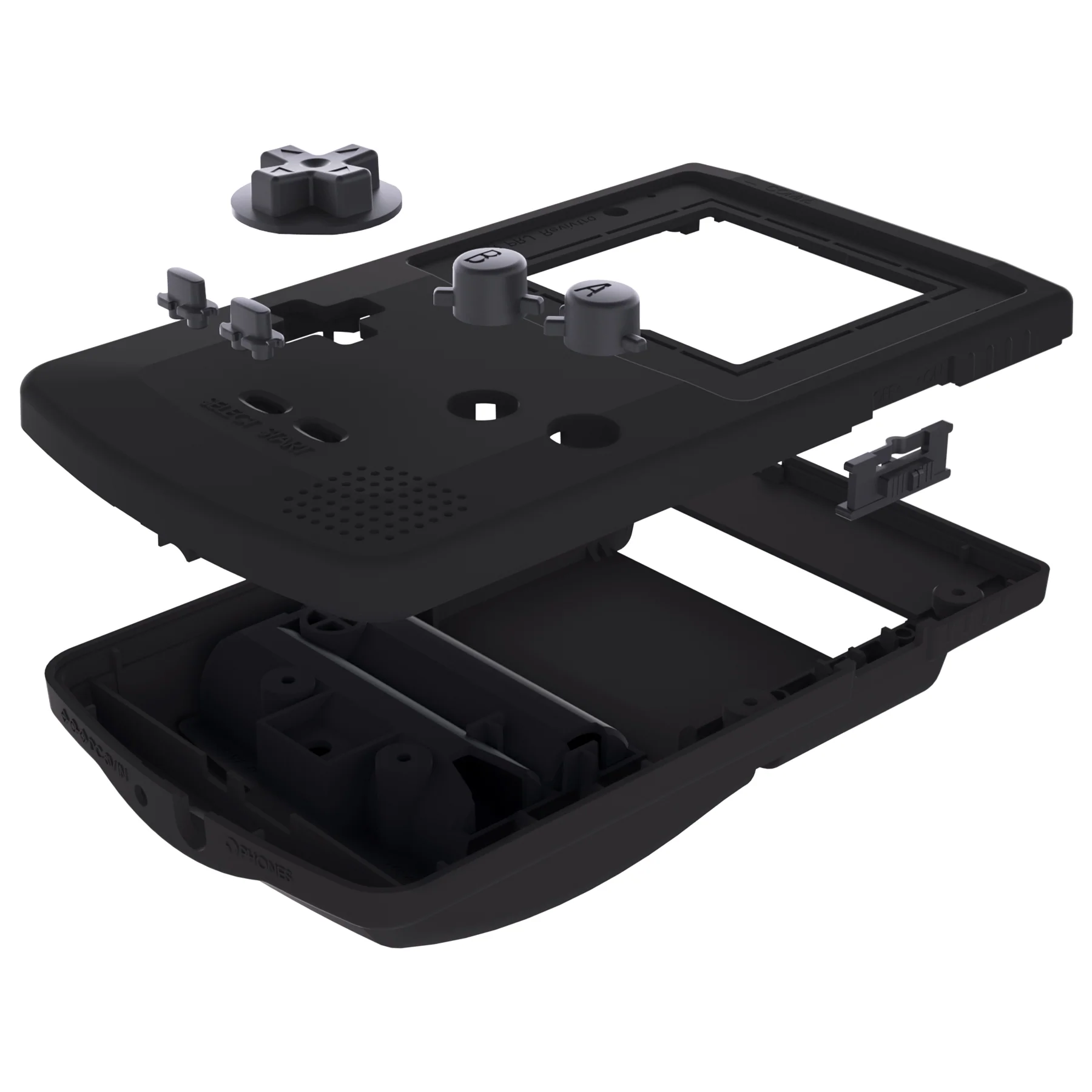eXtremeRate IPS Ready Upgraded GBC Replacement Full Set Shells with Buttons for Gameboy Color, Compatible with GBC OSD IPS & Regular IPS & Standard LCD - Black - Image 4