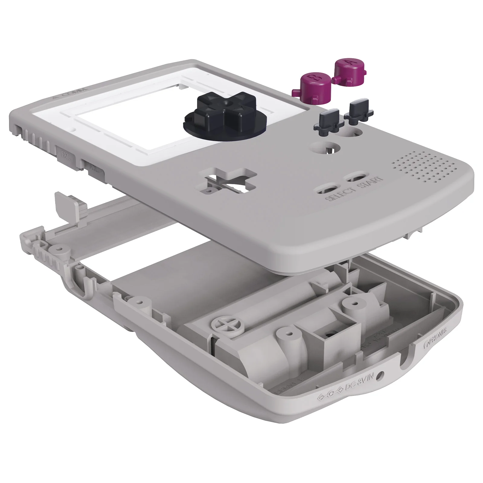 eXtremeRate IPS Ready Upgraded GBC Replacement Full Set Shells with Buttons for Gameboy Color, Compatible with GBC OSD IPS & Regular IPS & Standard LCD - Classic Gray - Image 3