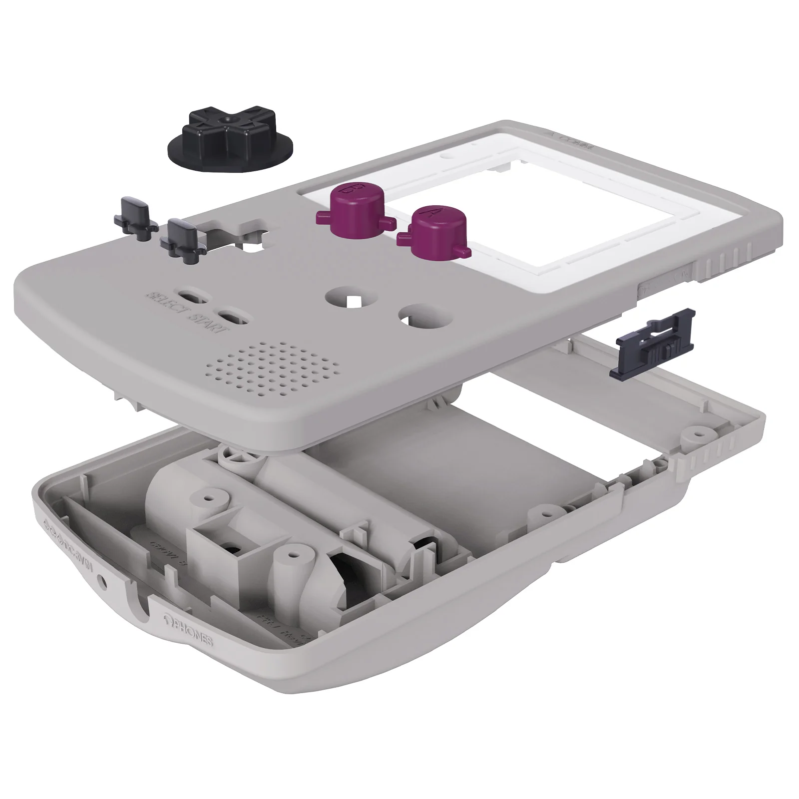 eXtremeRate IPS Ready Upgraded GBC Replacement Full Set Shells with Buttons for Gameboy Color, Compatible with GBC OSD IPS & Regular IPS & Standard LCD - Classic Gray - Image 4