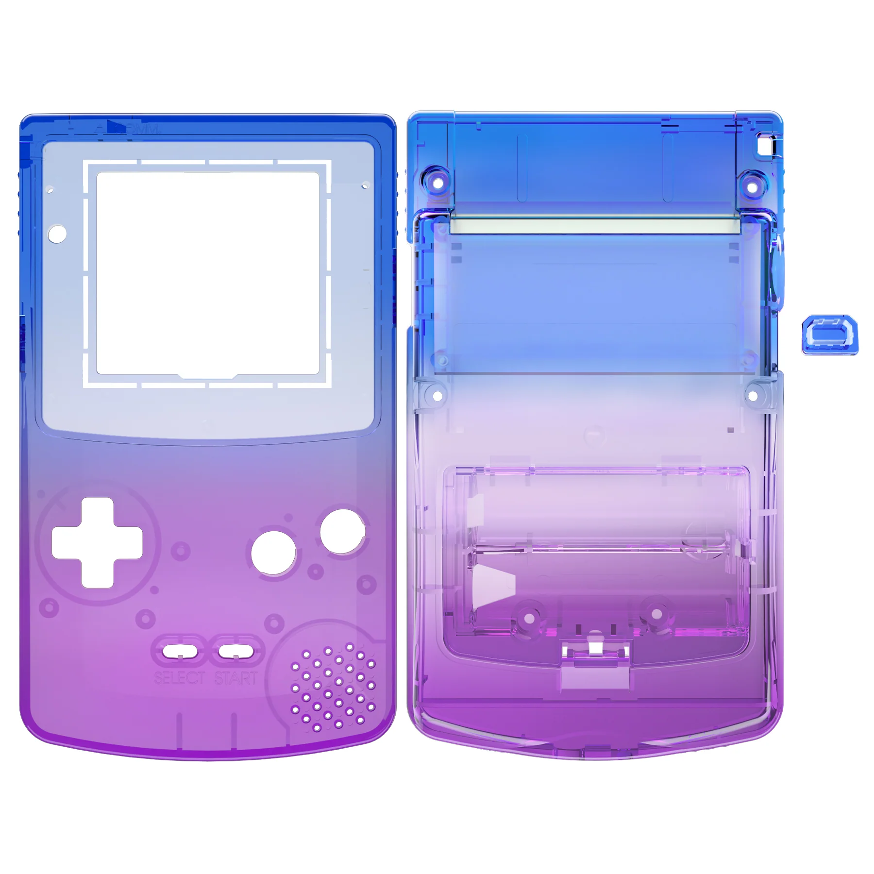 eXtremeRate IPS Ready Upgraded GBC Replacement Full Set Shells with Buttons for Gameboy Color, Compatible with GBC OSD IPS & Regular IPS & Standard LCD - Gradient Translucent Bluebell - Image 3