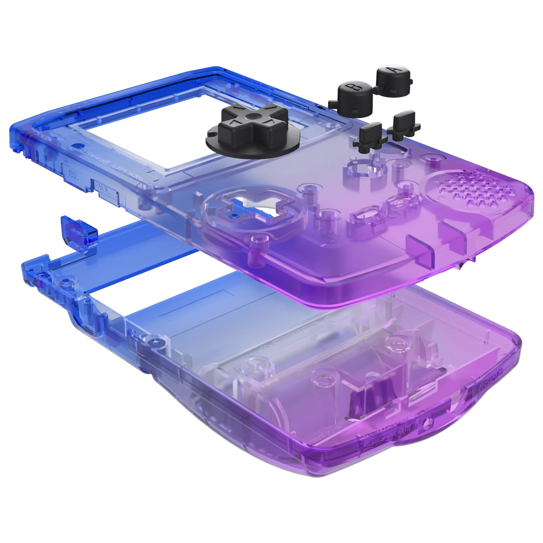 eXtremeRate IPS Ready Upgraded GBC Replacement Full Set Shells with Buttons for Gameboy Color, Compatible with GBC OSD IPS & Regular IPS & Standard LCD - Gradient Translucent Bluebell - Image 4