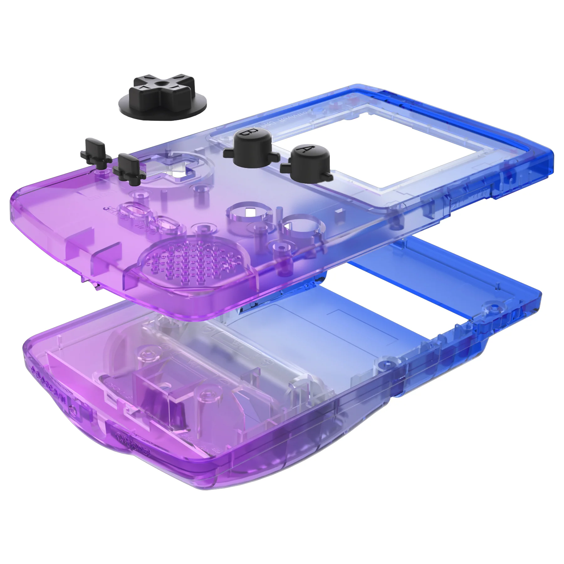 eXtremeRate IPS Ready Upgraded GBC Replacement Full Set Shells with Buttons for Gameboy Color, Compatible with GBC OSD IPS & Regular IPS & Standard LCD - Gradient Translucent Bluebell - Image 5