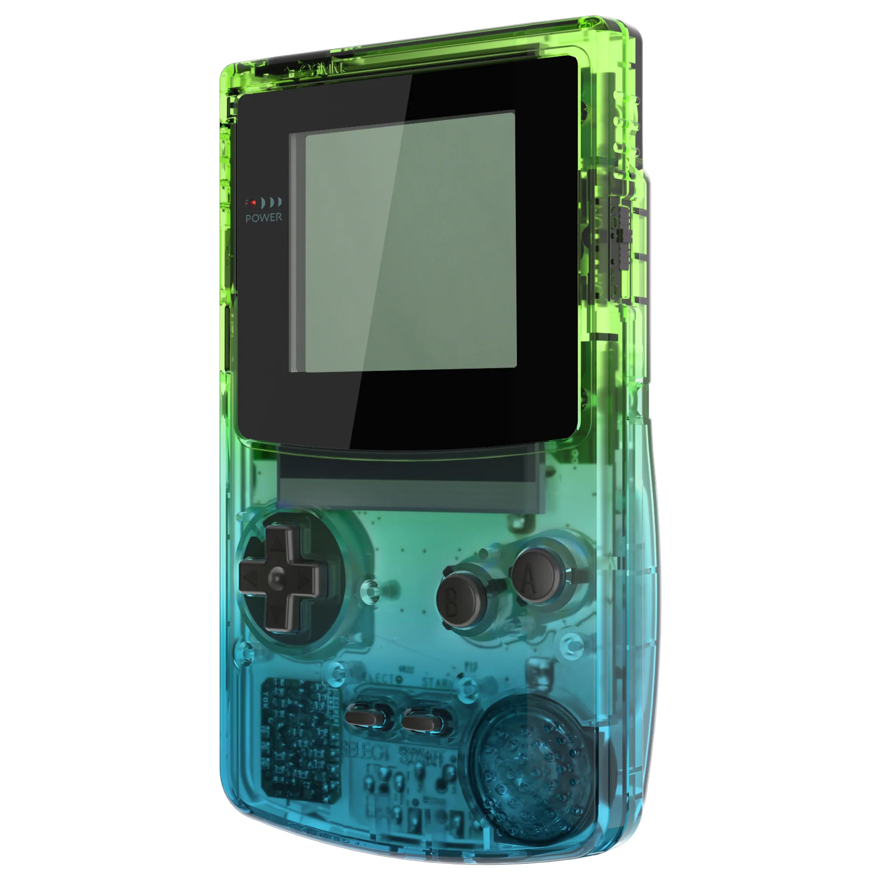 eXtremeRate IPS Ready Upgraded GBC Replacement Full Set Shells with Buttons for Gameboy Color, Compatible with GBC OSD IPS & Regular IPS & Standard LCD - Gradient Translucent Green Blue - Image 7