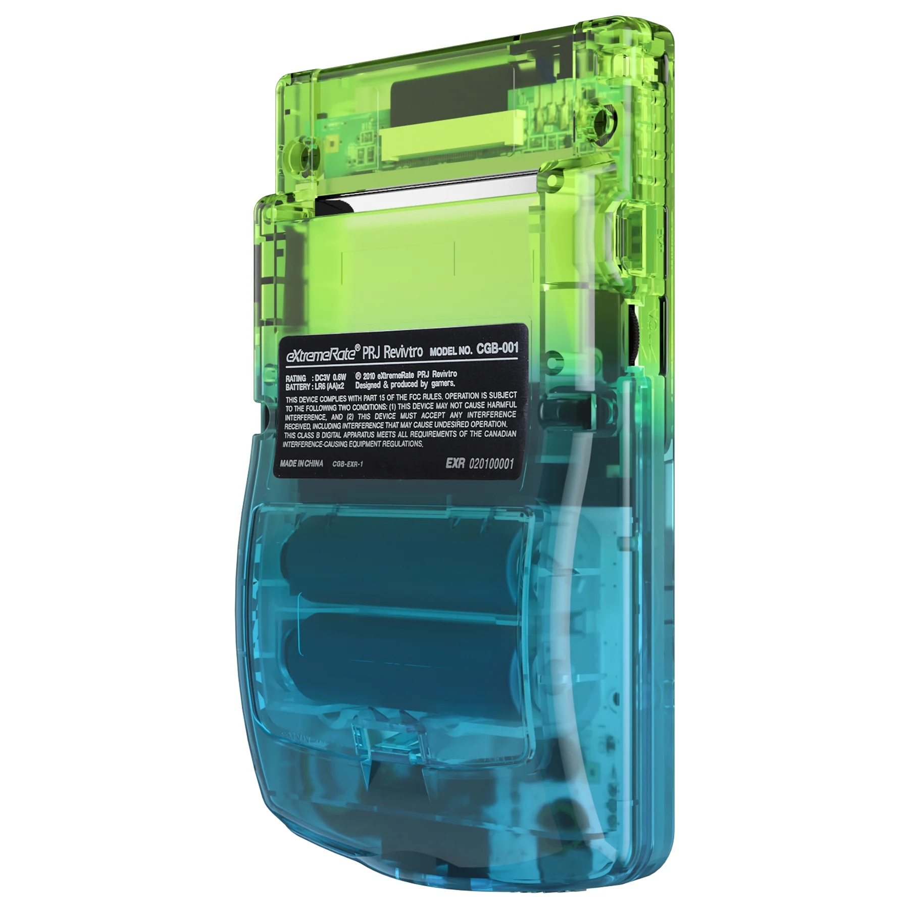 eXtremeRate IPS Ready Upgraded GBC Replacement Full Set Shells with Buttons for Gameboy Color, Compatible with GBC OSD IPS & Regular IPS & Standard LCD - Gradient Translucent Green Blue - Image 8