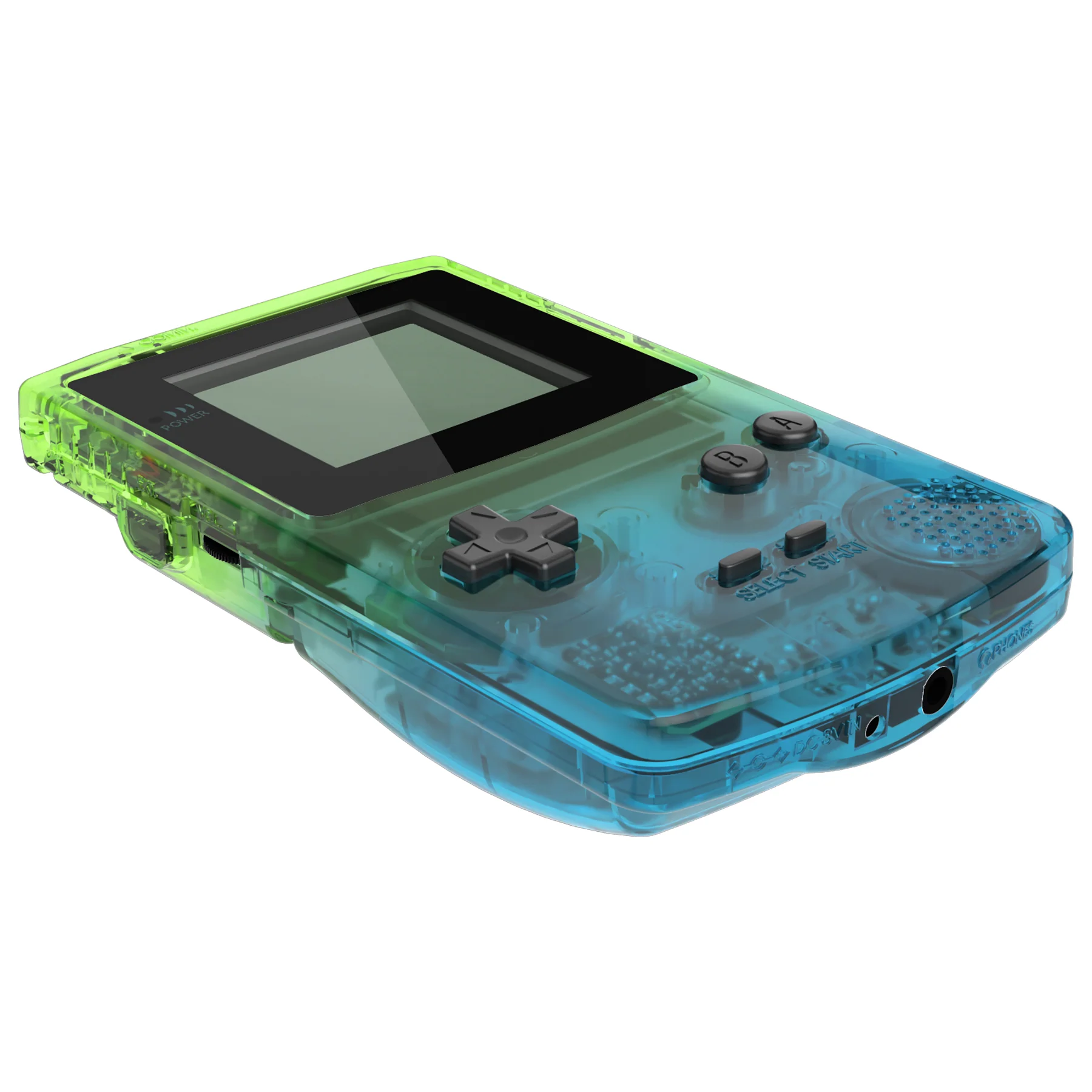 eXtremeRate IPS Ready Upgraded GBC Replacement Full Set Shells with Buttons for Gameboy Color, Compatible with GBC OSD IPS & Regular IPS & Standard LCD - Gradient Translucent Green Blue - Image 9