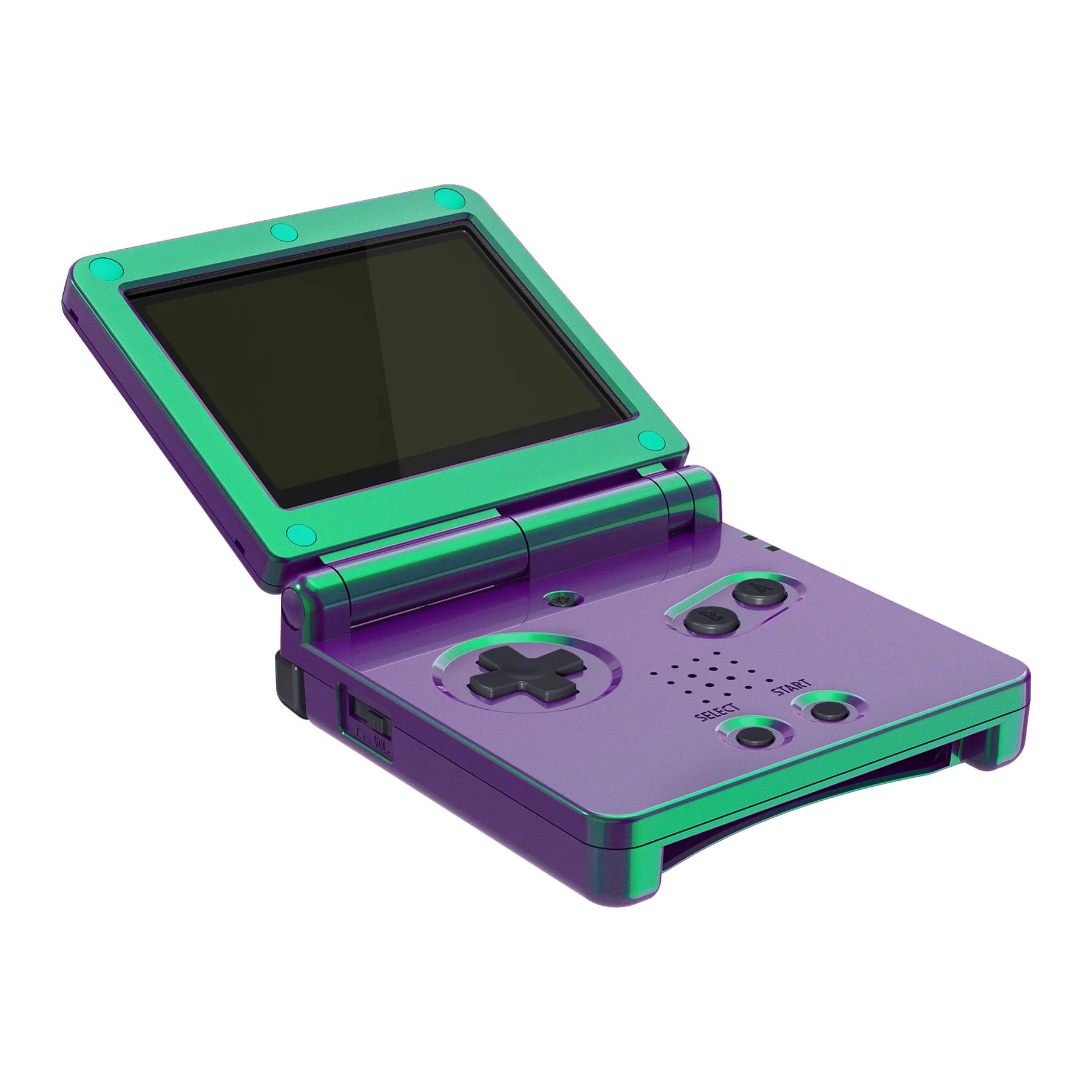 eXtremeRate IPS Ready Upgraded Replacement Full Set Shells with Buttons for Gameboy Advance SP GBA SP, Compatible with Both IPS & Standard LCD - Chameleon Green Purple - Image 4