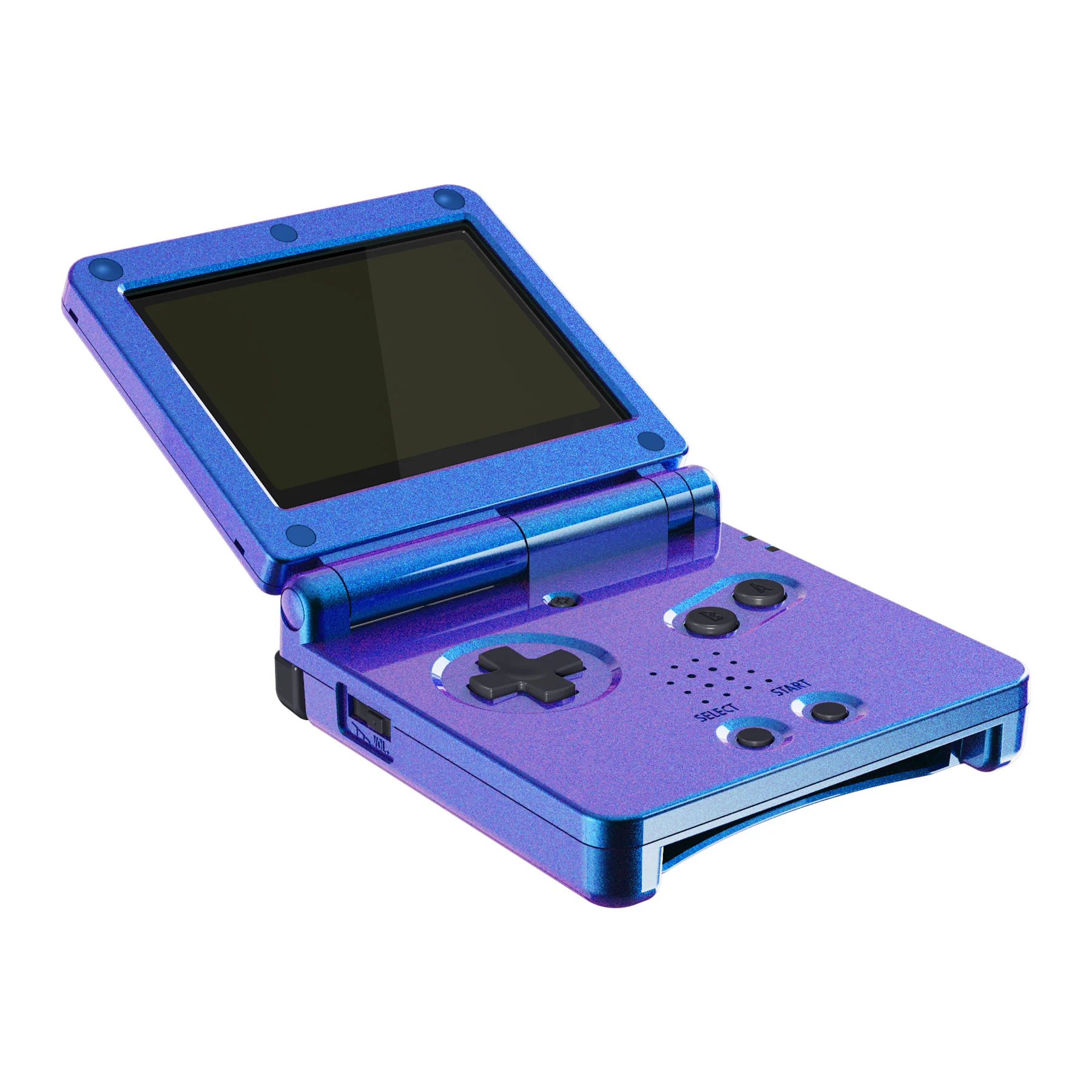 eXtremeRate IPS Ready Upgraded Replacement Full Set Shells with Buttons for Gameboy Advance SP GBA SP, Compatible with Both IPS & Standard LCD - Chameleon Purple Blue Glossy - Image 4