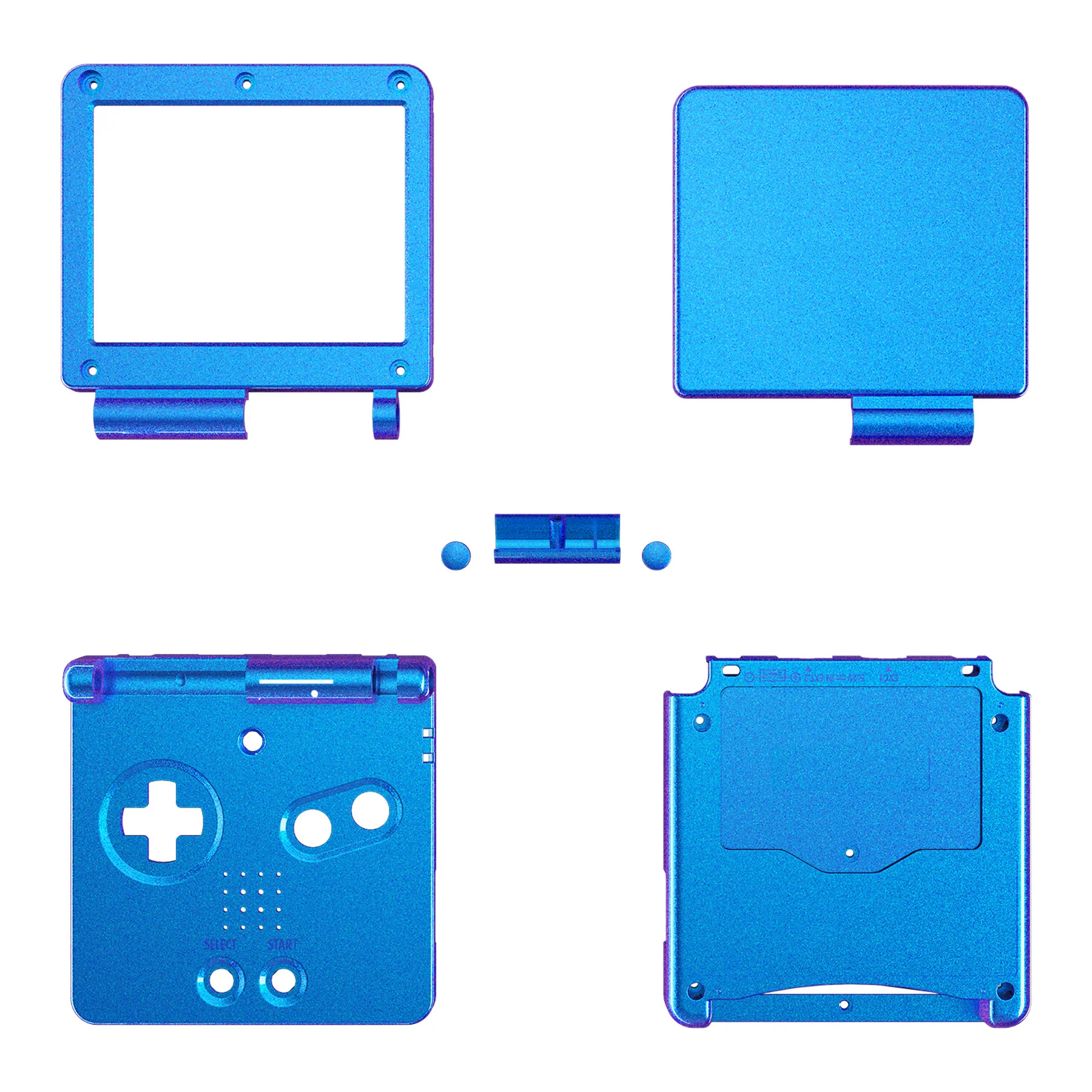 eXtremeRate IPS Ready Upgraded Replacement Full Set Shells with Buttons for Gameboy Advance SP GBA SP, Compatible with Both IPS & Standard LCD - Chameleon Purple Blue Glossy - Image 8