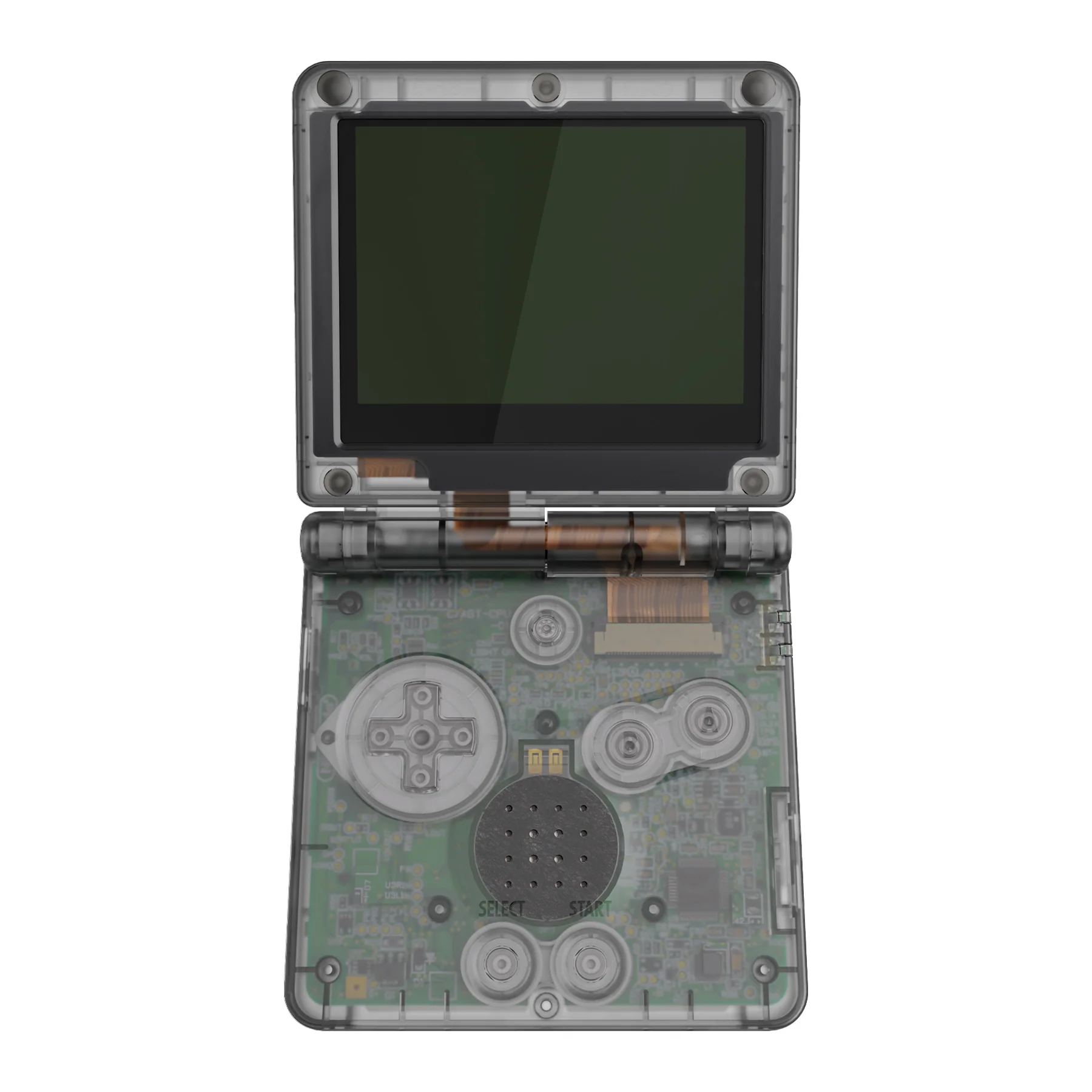 eXtremeRate IPS Ready Upgraded Replacement Full Set Shells with Buttons for Gameboy Advance SP GBA SP, Compatible with Both IPS & Standard LCD - Clear Black - Image 3