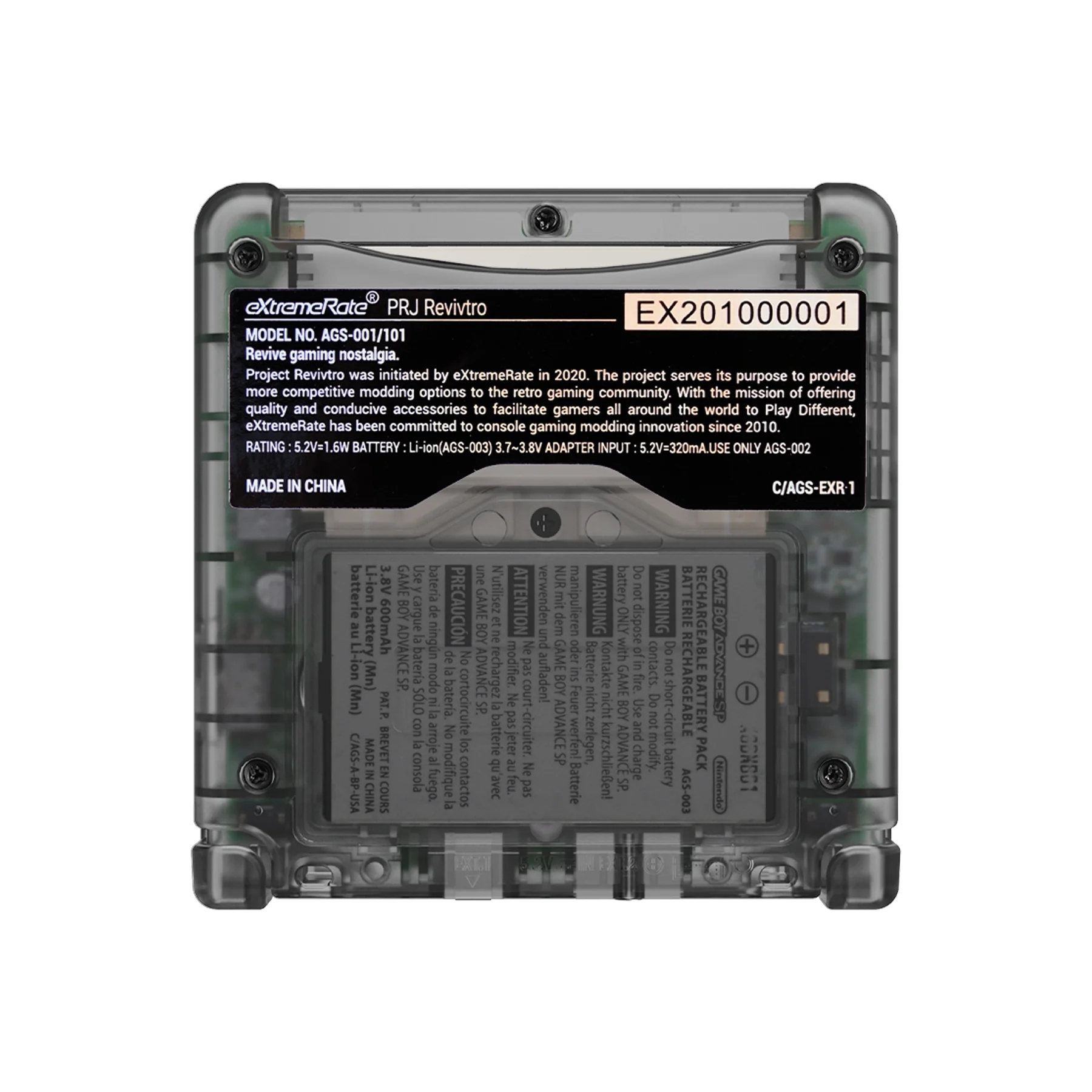 eXtremeRate IPS Ready Upgraded Replacement Full Set Shells with Buttons for Gameboy Advance SP GBA SP, Compatible with Both IPS & Standard LCD - Clear Black - Image 7
