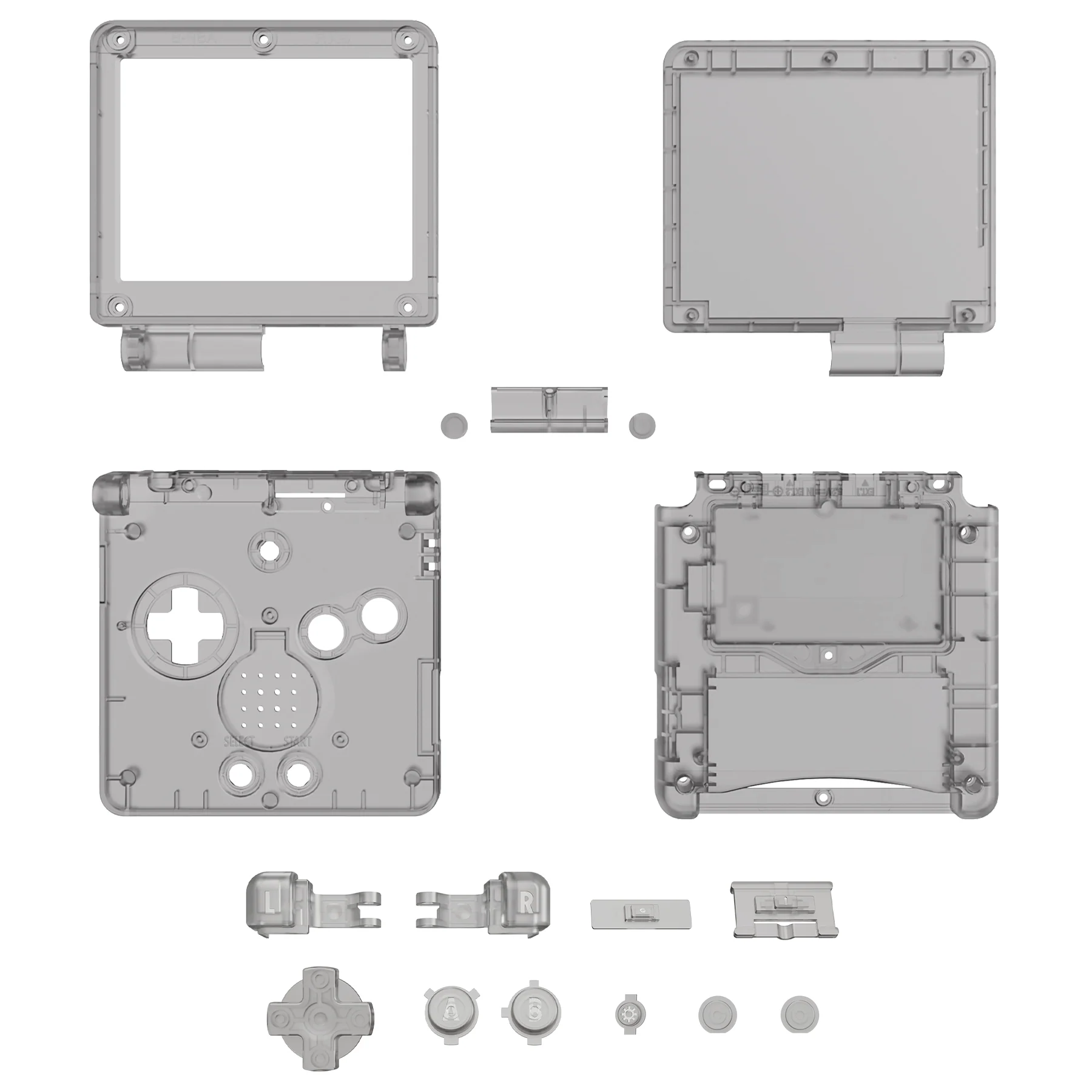 eXtremeRate IPS Ready Upgraded Replacement Full Set Shells with Buttons for Gameboy Advance SP GBA SP, Compatible with Both IPS & Standard LCD - Clear Black - Image 8