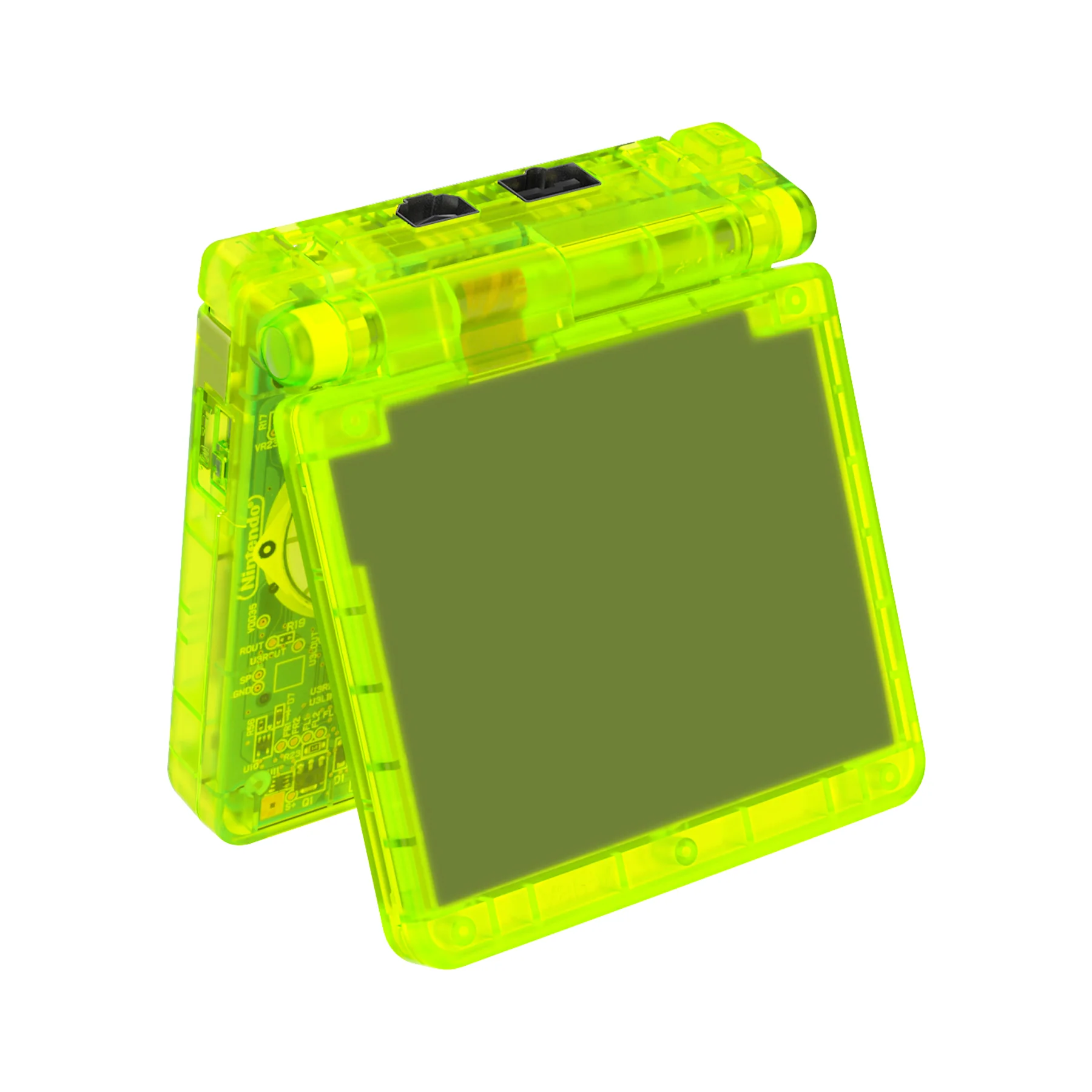 eXtremeRate IPS Ready Upgraded Replacement Full Set Shells with Buttons for Gameboy Advance SP GBA SP, Compatible with Both IPS & Standard LCD - Clear Lime Green - Image 5