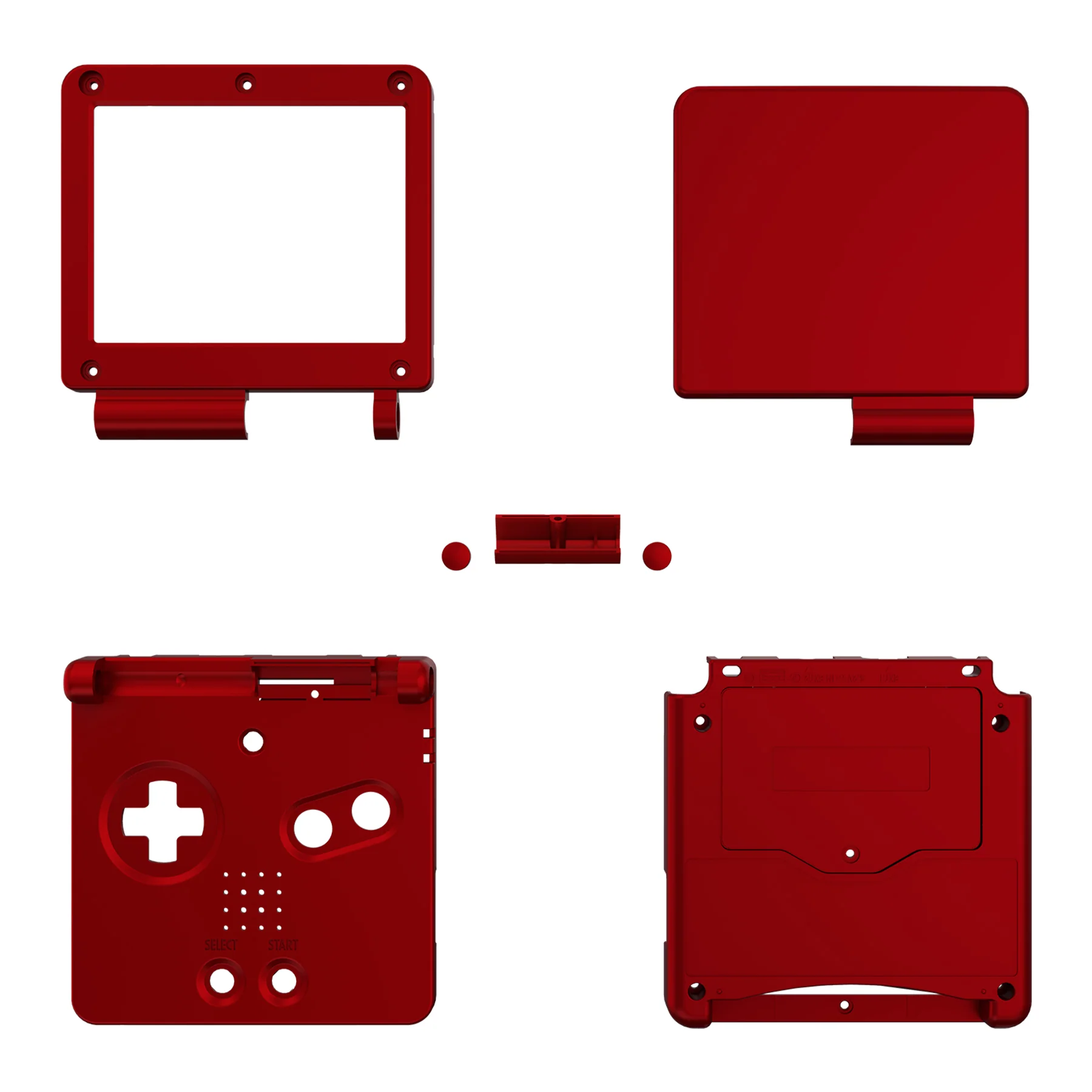 eXtremeRate IPS Ready Upgraded Replacement Full Set Shells with Buttons for Gameboy Advance SP GBA SP, Compatible with Both IPS & Standard LCD - Scarlet Red - Image 8
