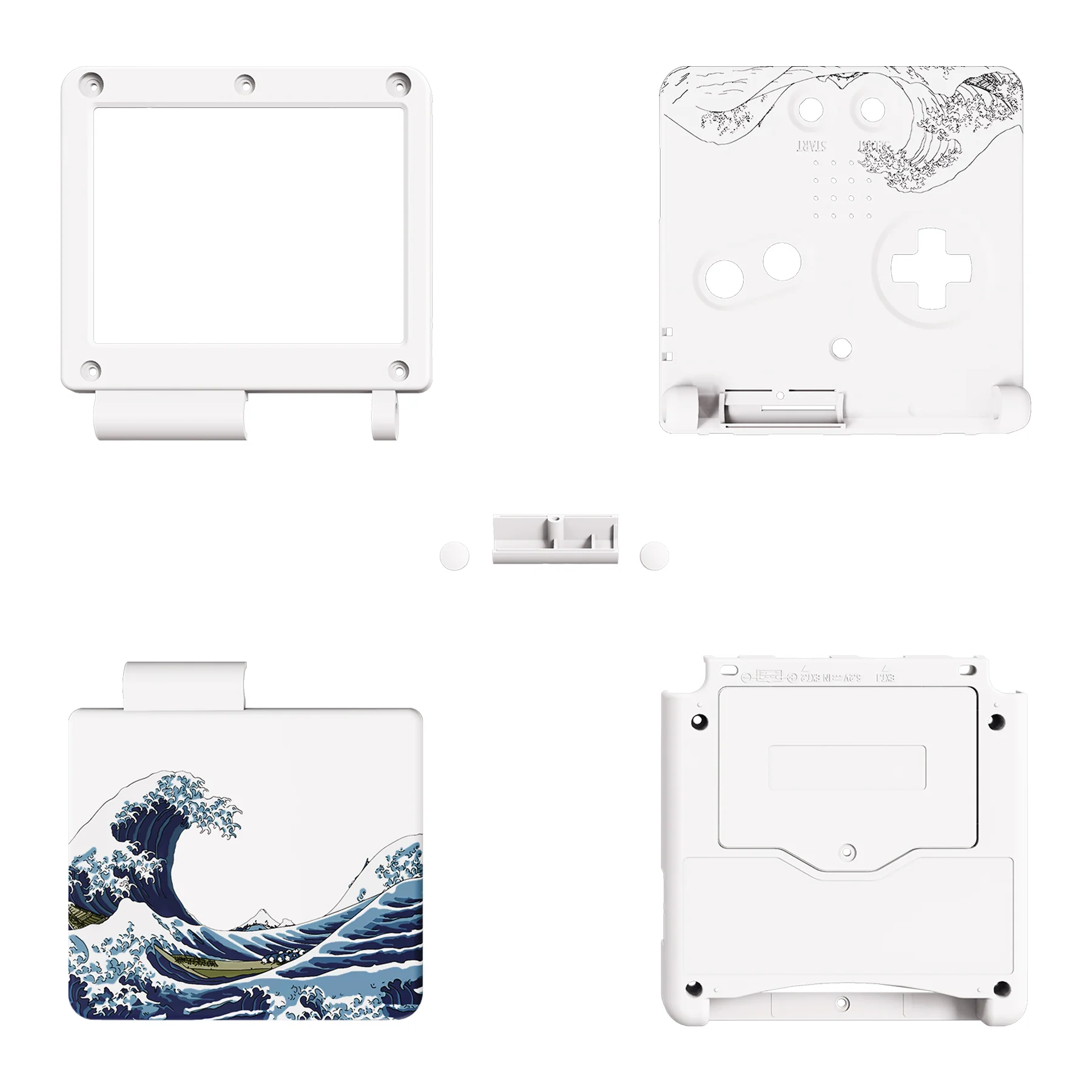 eXtremeRate IPS Ready Upgraded Replacement Full Set Shells with Buttons for Gameboy Advance SP GBA SP, Compatible with Both IPS & Standard LCD - The Great Wave - Image 8