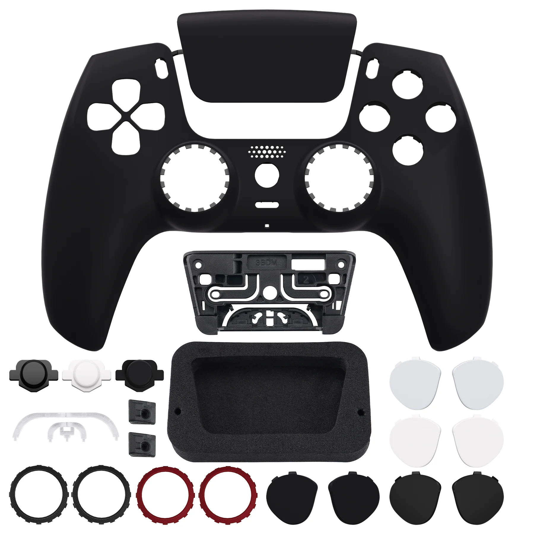 eXtremeRate LUNA Redesigned Replacement Front Shell with Touchpad Compatible with PS5 Controller BDM-010/020/030/040/050/060 - Black - Image 4