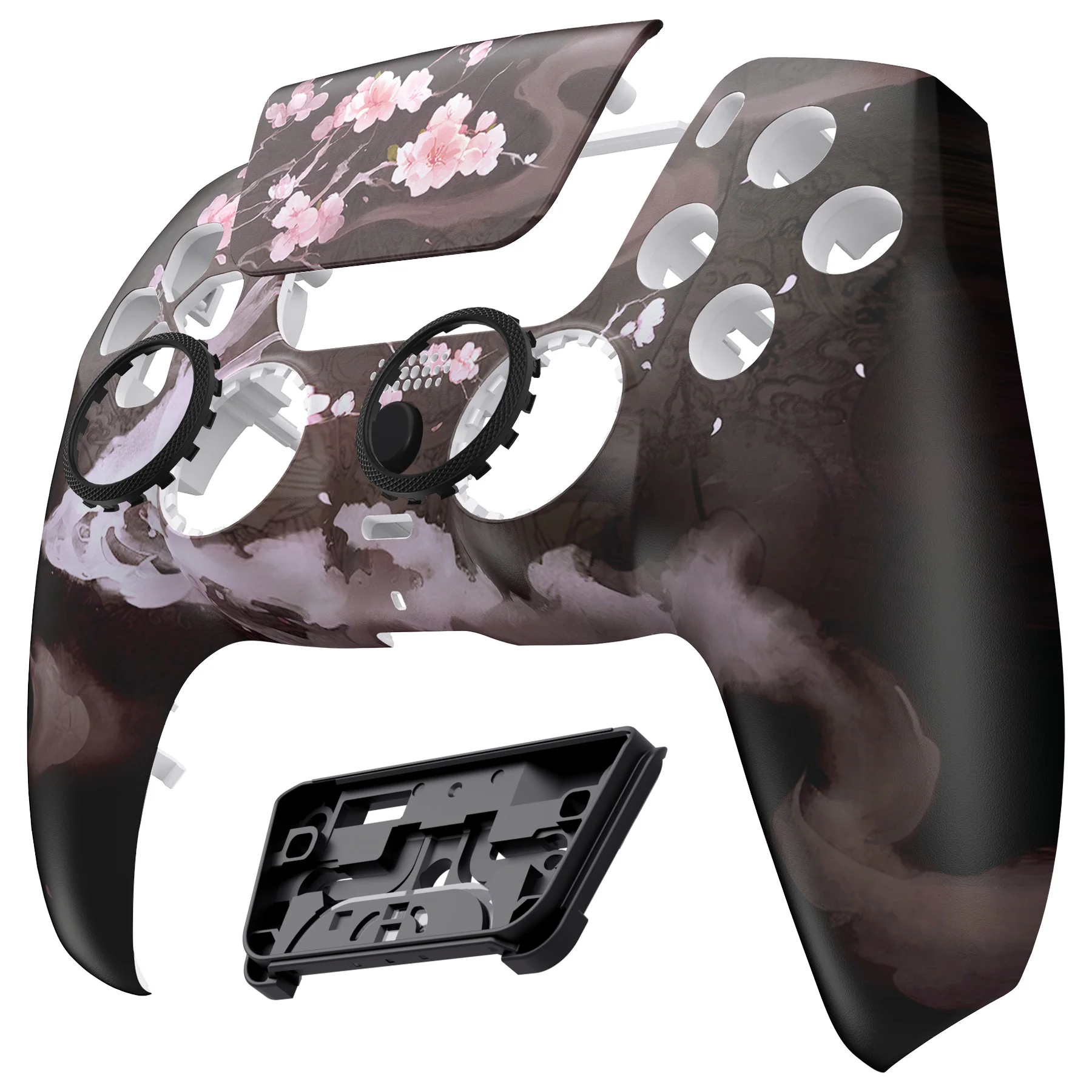 eXtremeRate LUNA Redesigned Replacement Front Shell with Touchpad Compatible with PS5 Controller BDM-010/020/030/040/050/060 - Blossom In The Darkness - Image 9