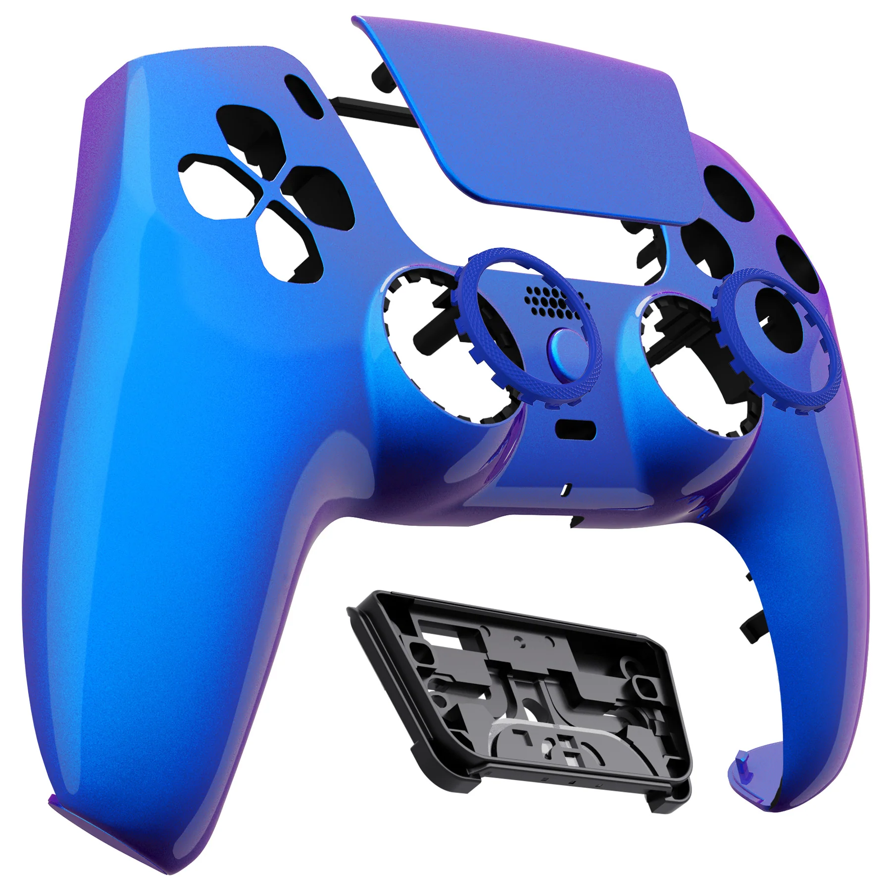eXtremeRate LUNA Redesigned Replacement Front Shell with Touchpad Compatible with PS5 Controller BDM-010/020/030/040/050 - Chameleon Purple Blue - Image 10