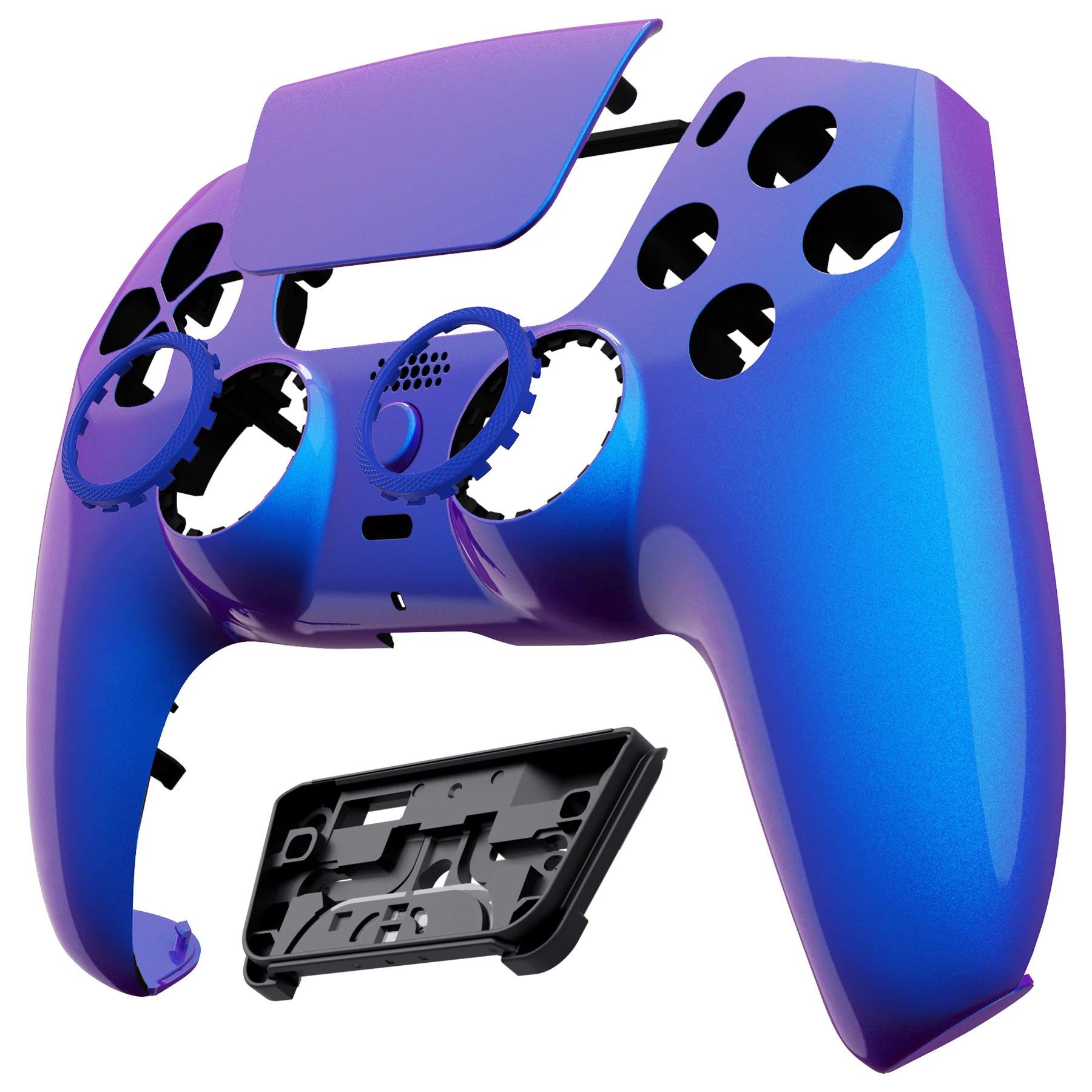eXtremeRate LUNA Redesigned Replacement Front Shell with Touchpad Compatible with PS5 Controller BDM-010/020/030/040/050 - Chameleon Purple Blue - Image 9