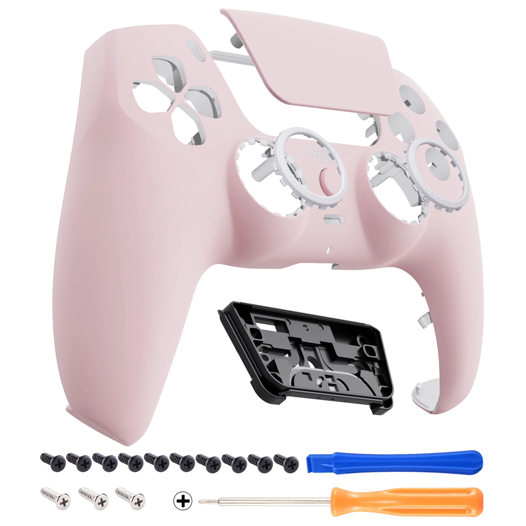eXtremeRate LUNA Redesigned Replacement Front Shell with Touchpad Compatible with PS5 Controller BDM-010/020/030/040/050/060 - Cherry Blossoms Pink - Image 8