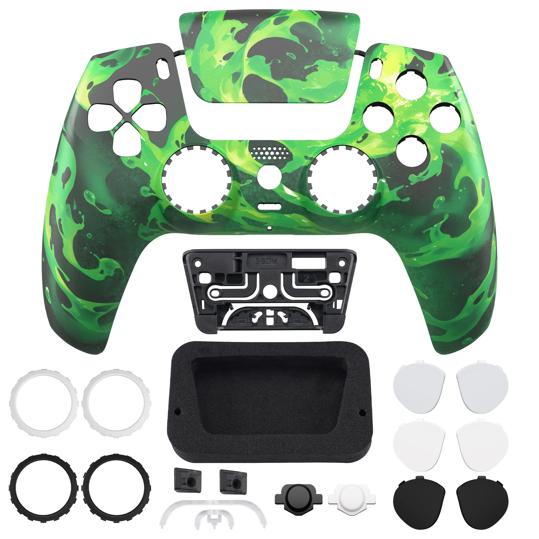 eXtremeRate LUNA Redesigned Replacement Front Shell with Touchpad Compatible with PS5 Controller BDM-010/020/030/040/050/060 - Corrosion Magic - Image 4