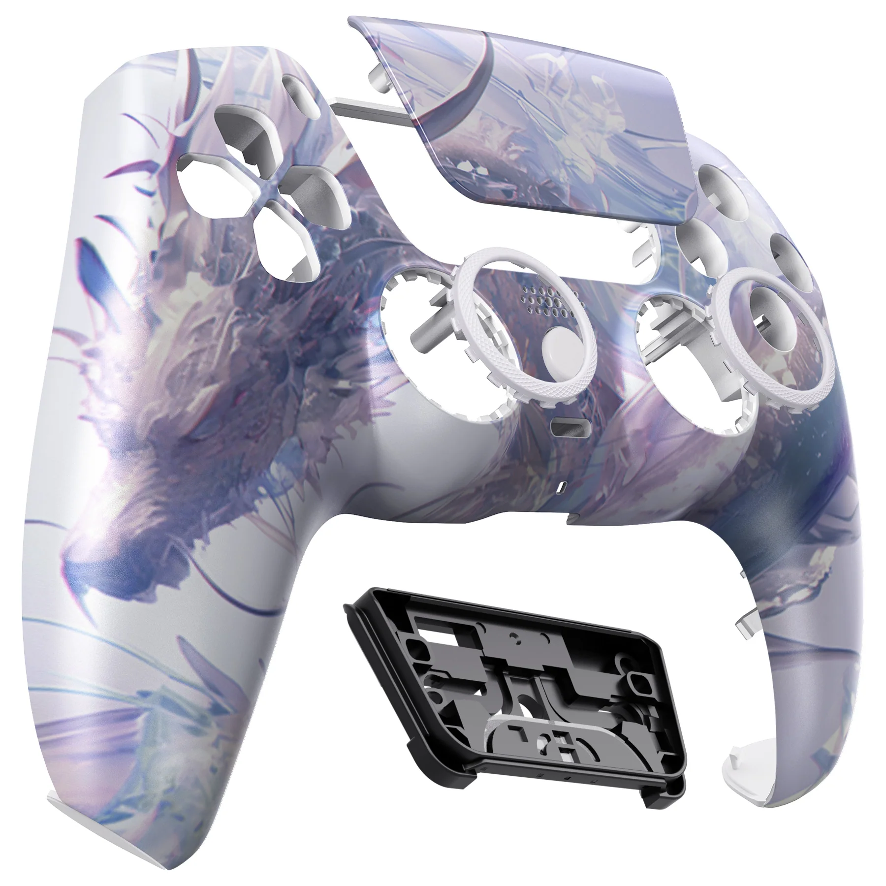 eXtremeRate LUNA Redesigned Replacement Front Shell with Touchpad Compatible with PS5 Controller BDM-010/020/030/040/050/060 - Crystal Dragon - Image 10