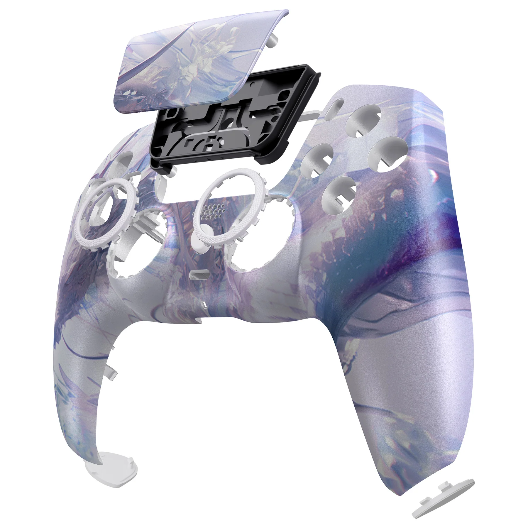 eXtremeRate LUNA Redesigned Replacement Front Shell with Touchpad Compatible with PS5 Controller BDM-010/020/030/040/050/060 - Crystal Dragon - Image 11