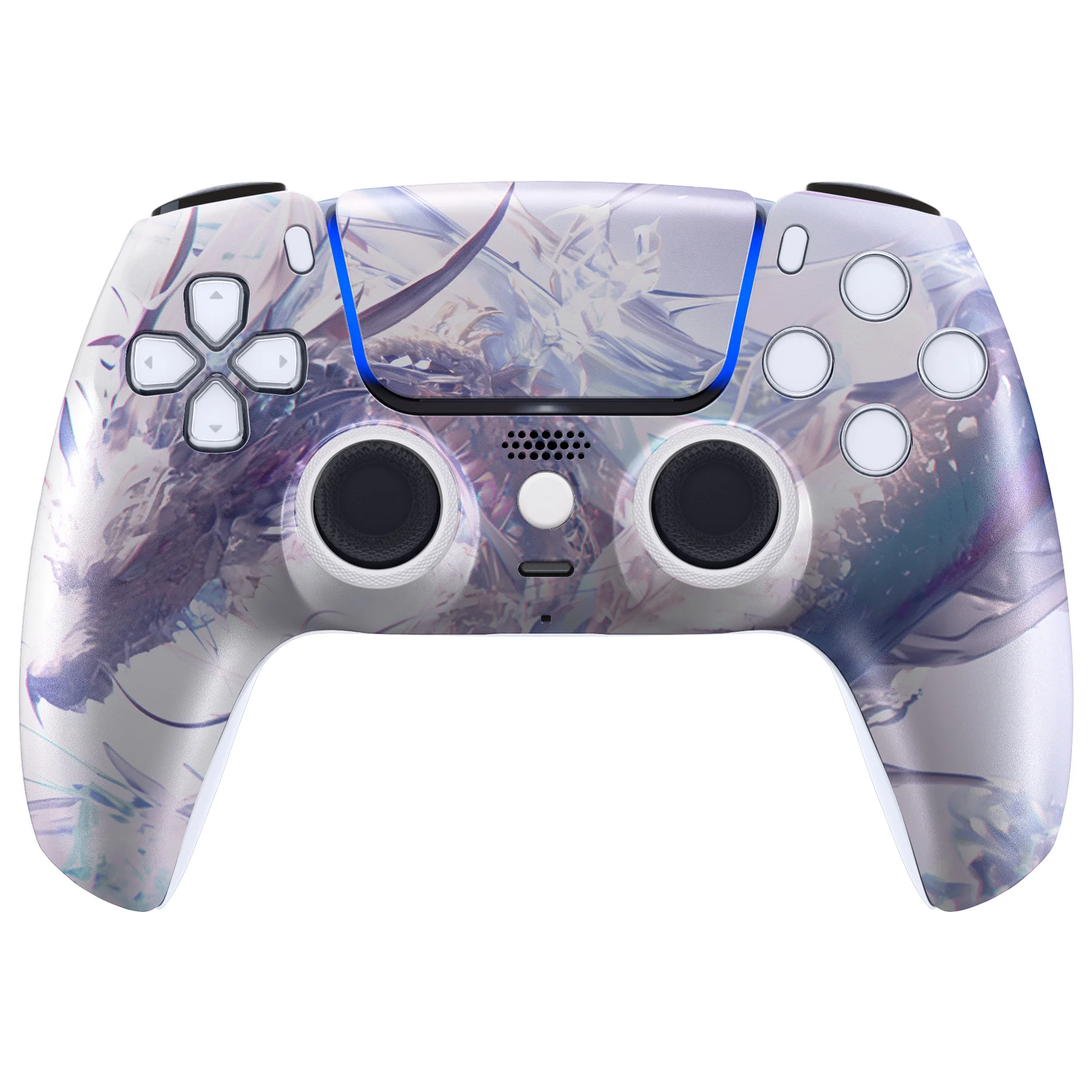eXtremeRate LUNA Redesigned Replacement Front Shell with Touchpad Compatible with PS5 Controller BDM-010/020/030/040/050/060 - Crystal Dragon - Image 2