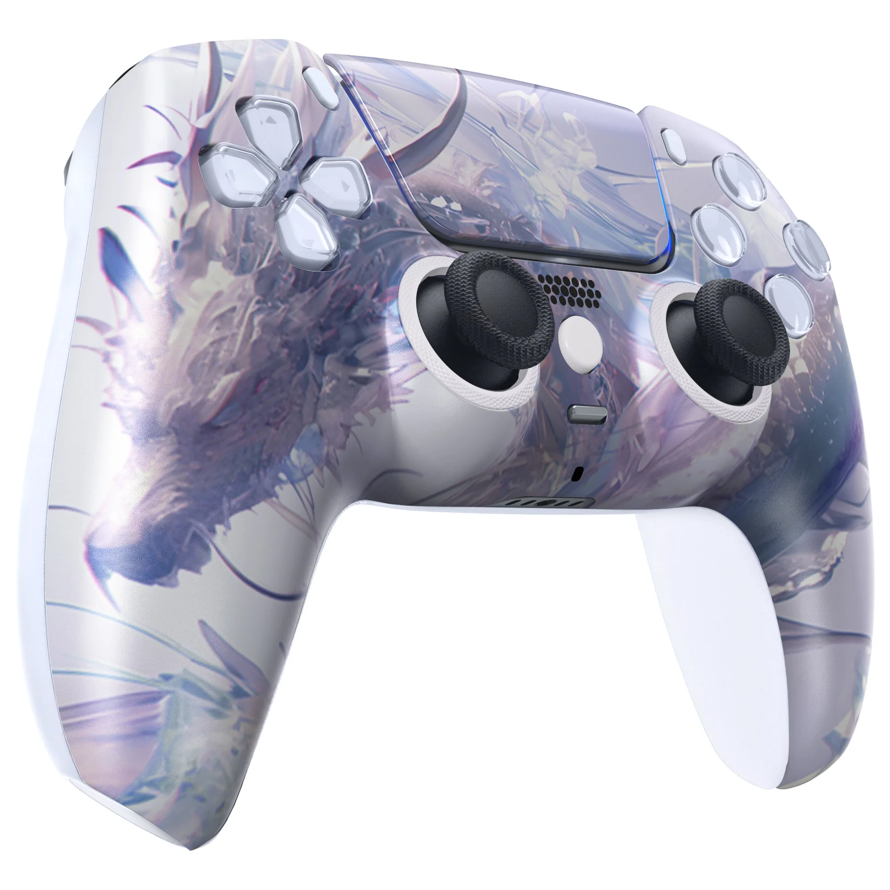 eXtremeRate LUNA Redesigned Replacement Front Shell with Touchpad Compatible with PS5 Controller BDM-010/020/030/040/050/060 - Crystal Dragon - Image 6