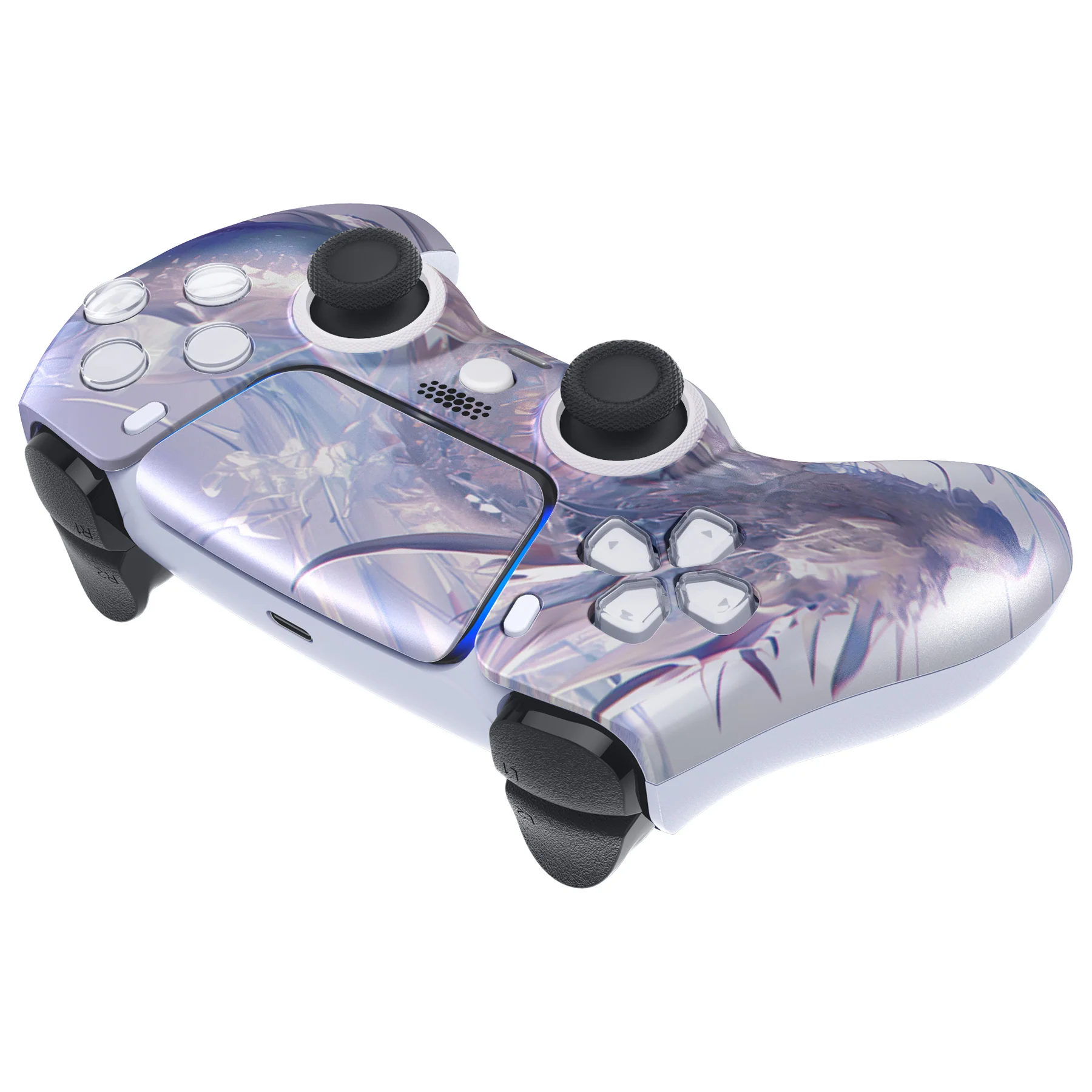 eXtremeRate LUNA Redesigned Replacement Front Shell with Touchpad Compatible with PS5 Controller BDM-010/020/030/040/050/060 - Crystal Dragon - Image 7