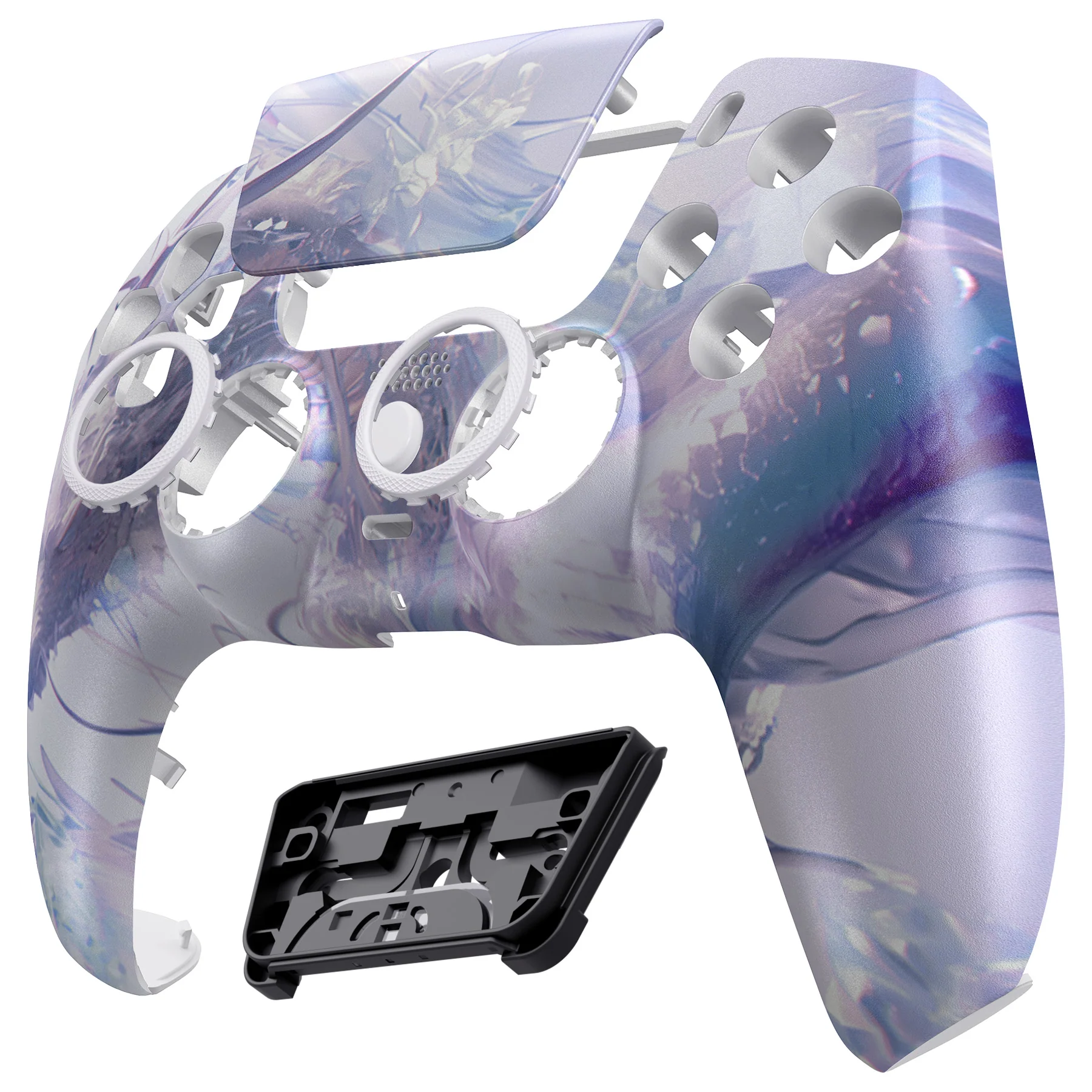 eXtremeRate LUNA Redesigned Replacement Front Shell with Touchpad Compatible with PS5 Controller BDM-010/020/030/040/050/060 - Crystal Dragon - Image 9