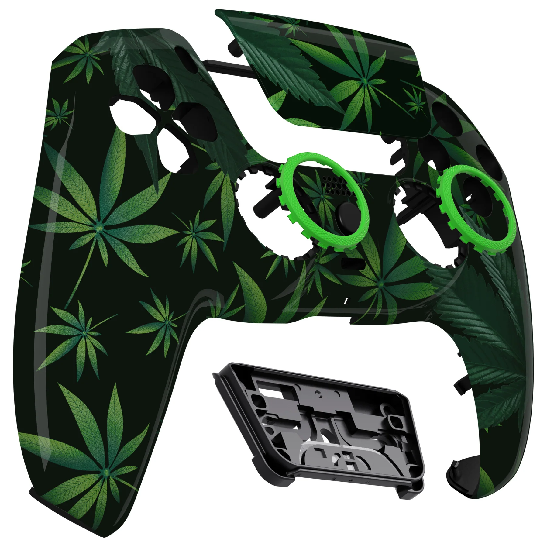 eXtremeRate LUNA Redesigned Replacement Front Shell with Touchpad Compatible with PS5 Controller BDM-010/020/030/040/050 - Green Weeds - Image 10