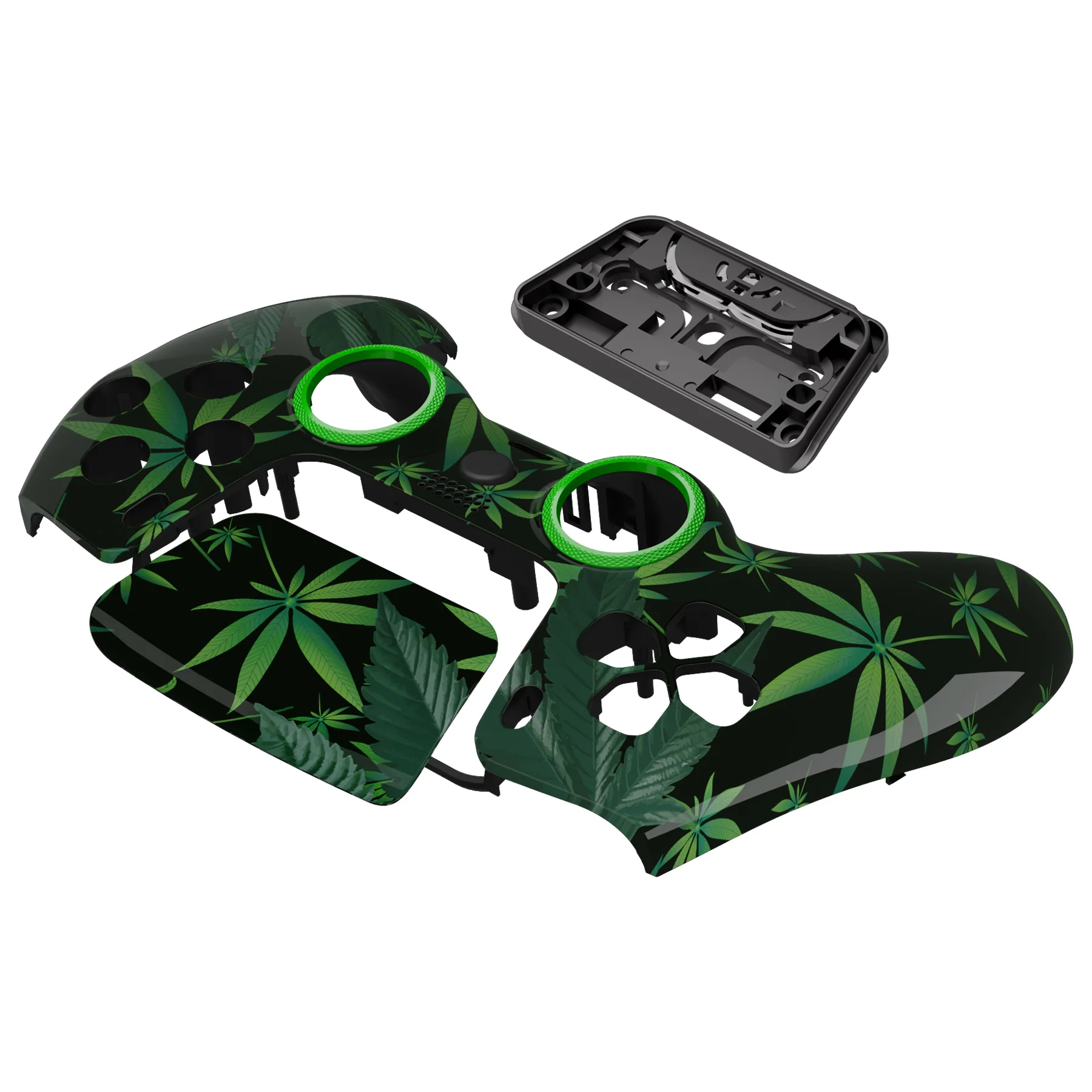 eXtremeRate LUNA Redesigned Replacement Front Shell with Touchpad Compatible with PS5 Controller BDM-010/020/030/040/050 - Green Weeds - Image 12